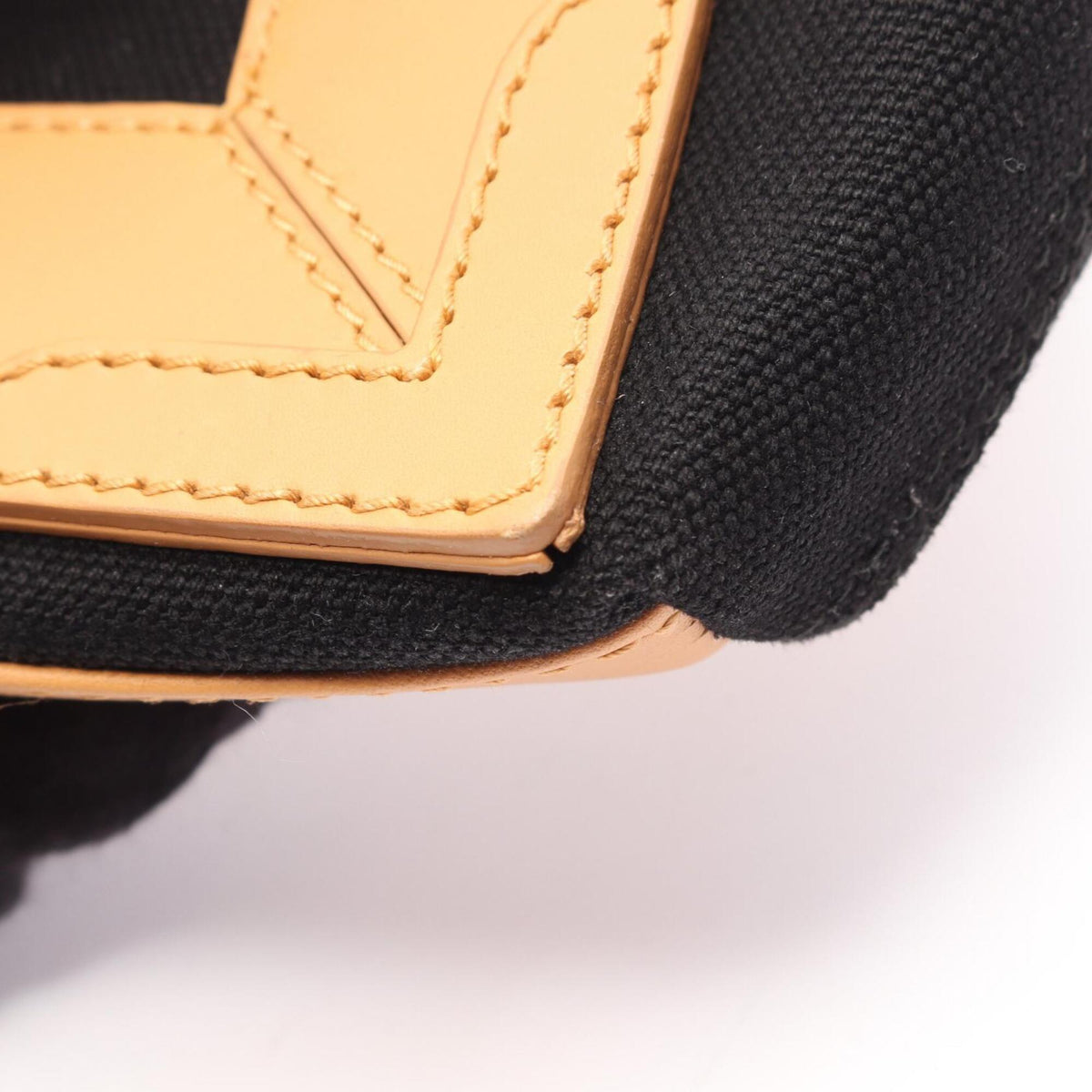 Balenciaga Black Brown White Canvas Leather Handbag Pouch (Pre-Owned)
