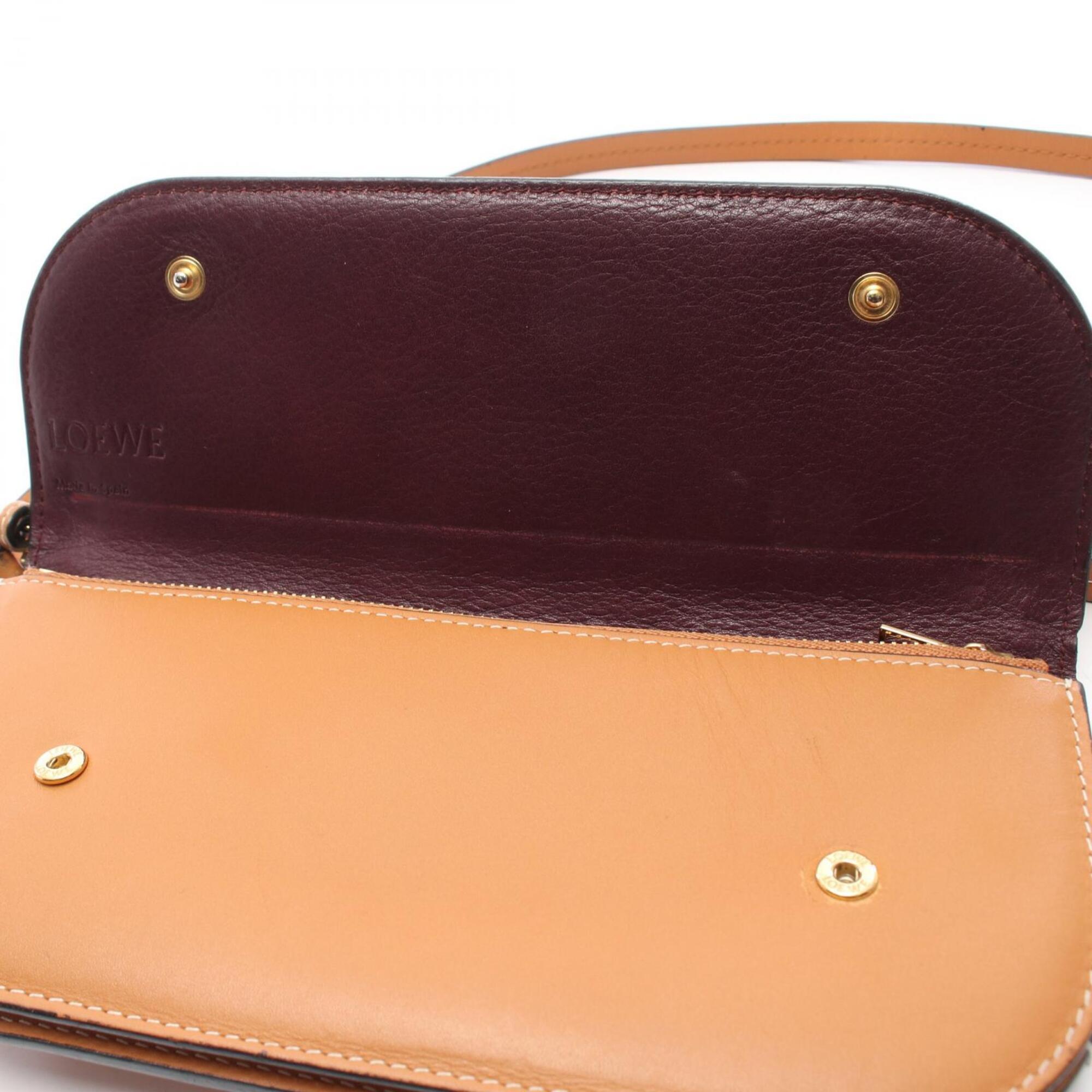 Loewe Brown Leather Handbag Shoulder Bag (Pre-Owned)