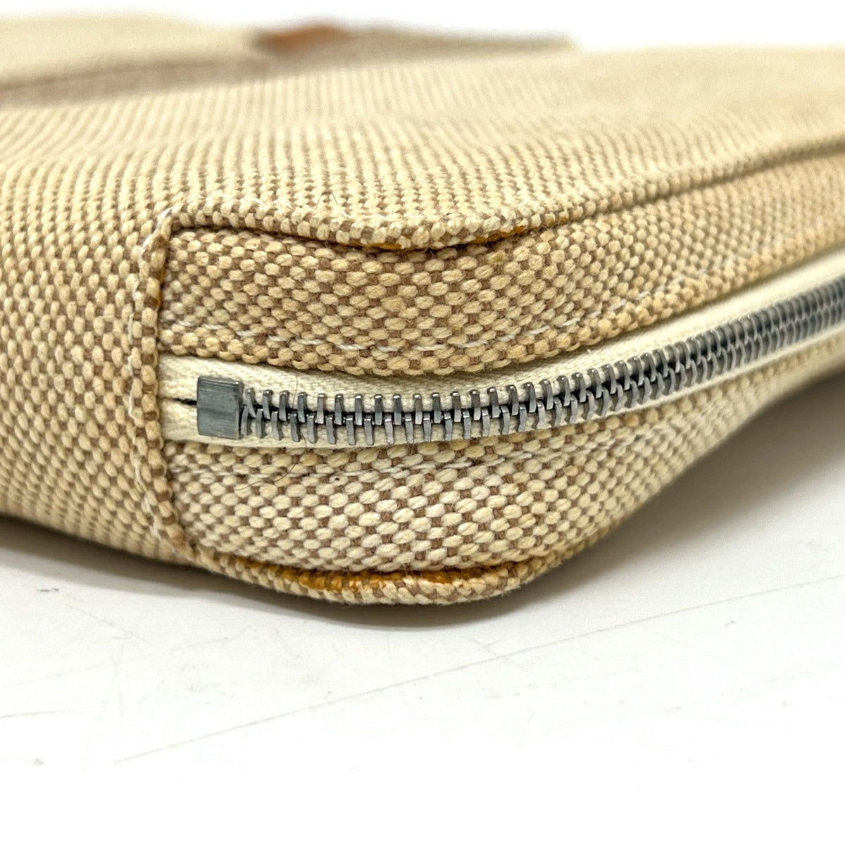 Hermes Beige Brown Yellow Toile H Pouch (Pre-Owned)