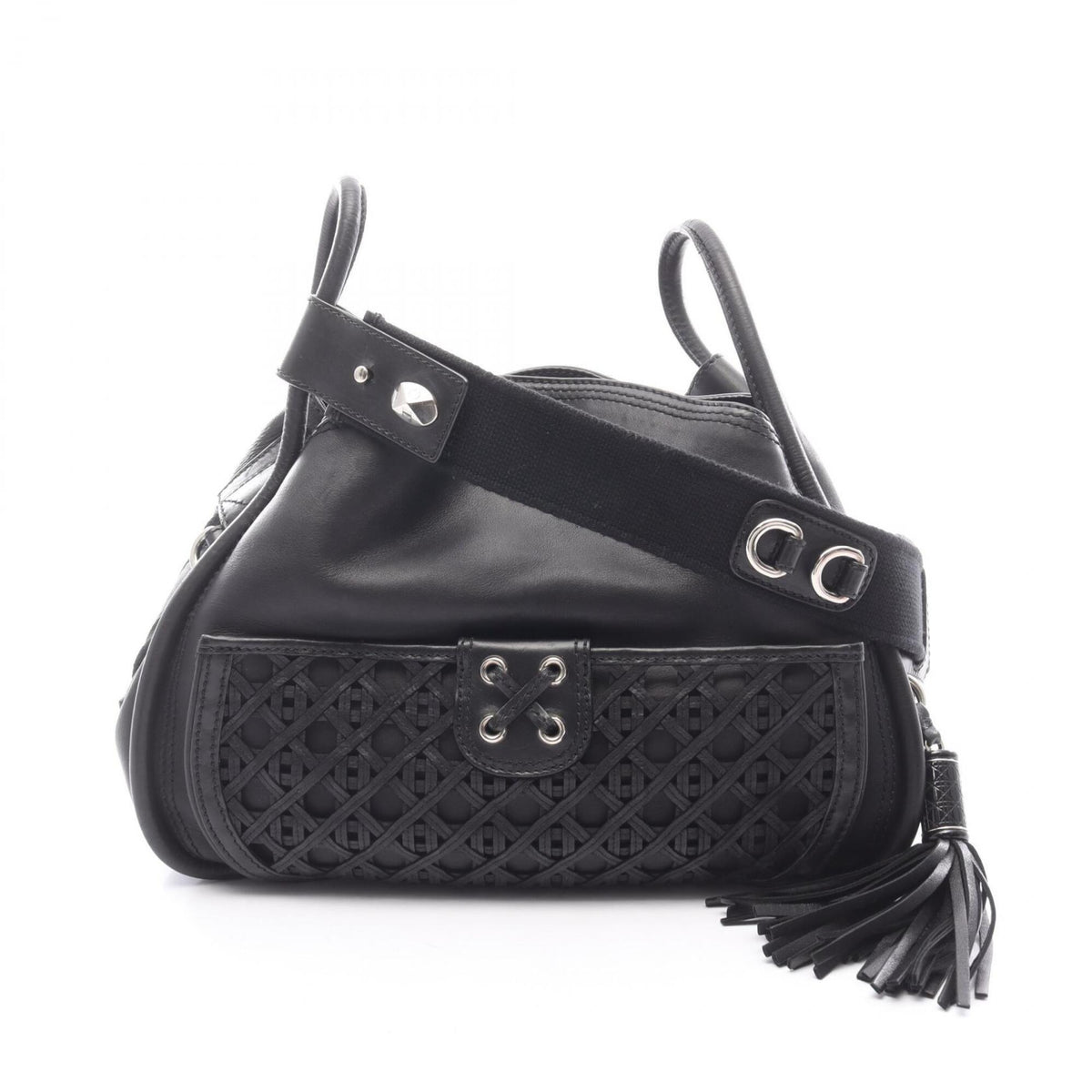 Christian Dior Black Leather Handbag Shoulder Bag (Pre-Owned)