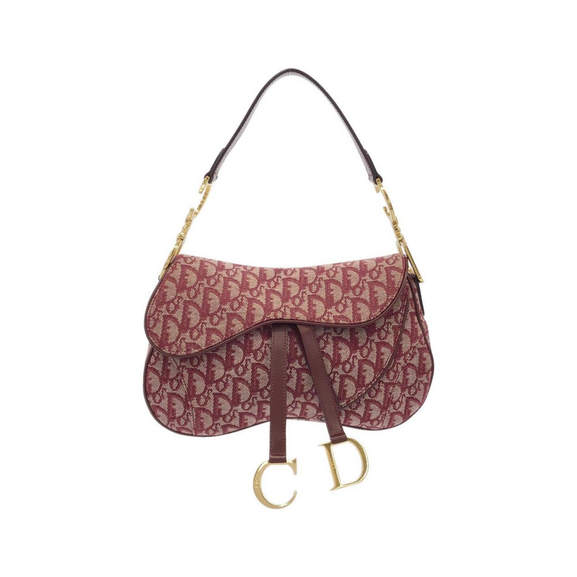 Christian Dior Bordeaux Canvas Shoulder Bag (Pre-Owned)