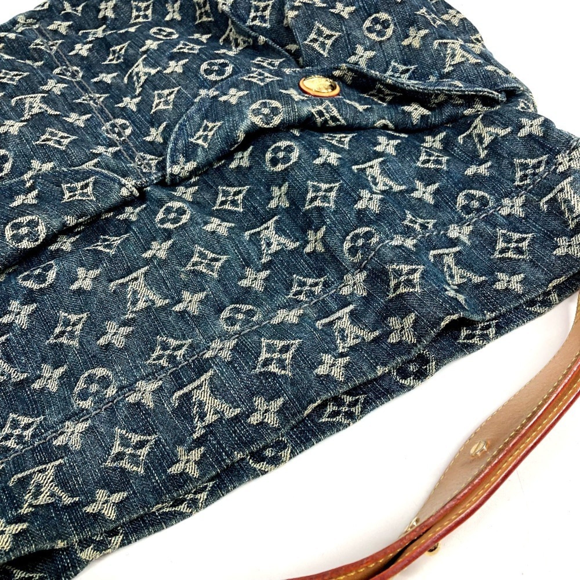 Louis Vuitton Monogram Denim Blue Monogram Denim Shoulder Bag Tote Bag (Pre-Owned)