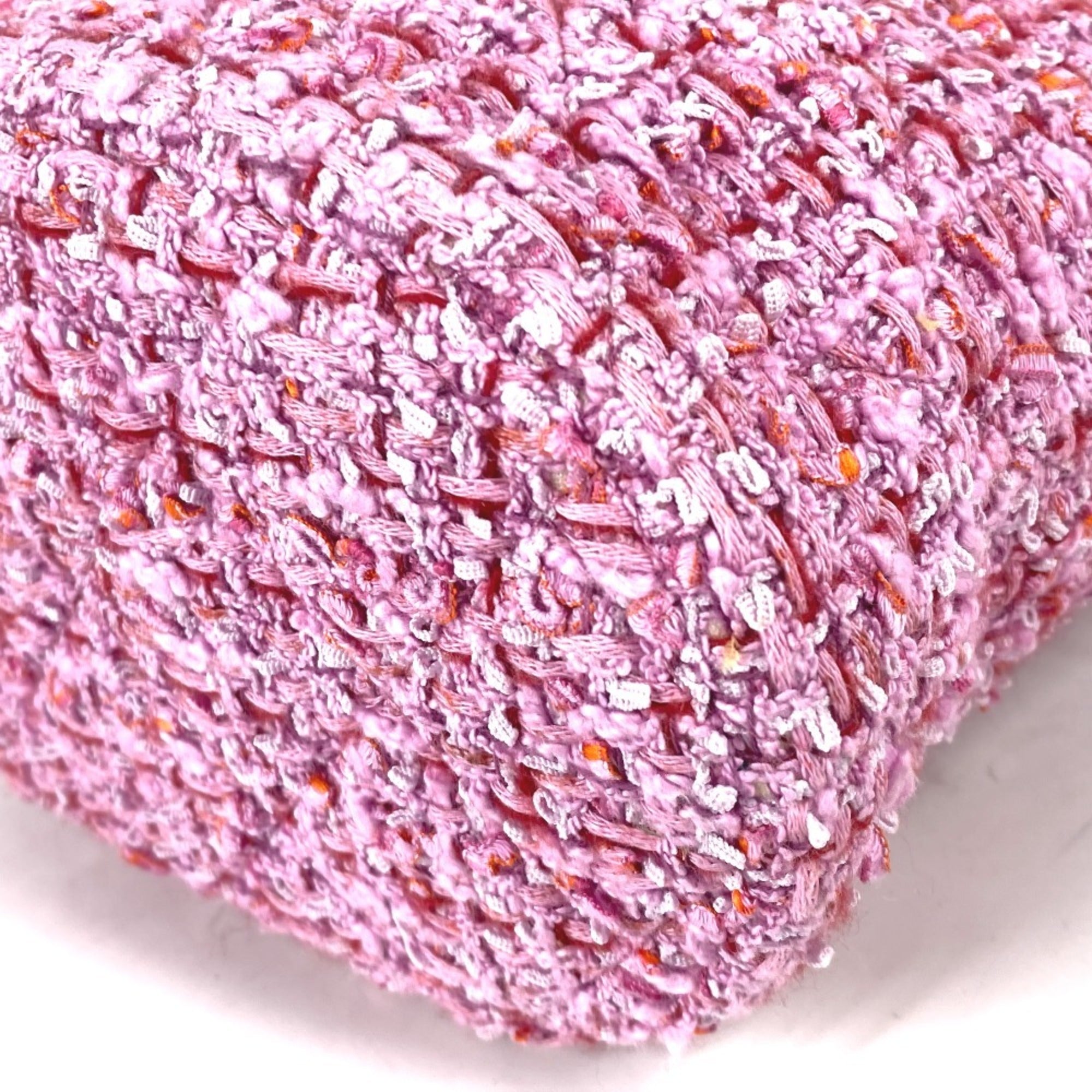 Chanel Pink Tweed Handbag Pochette Shoulder Bag (Pre-Owned)