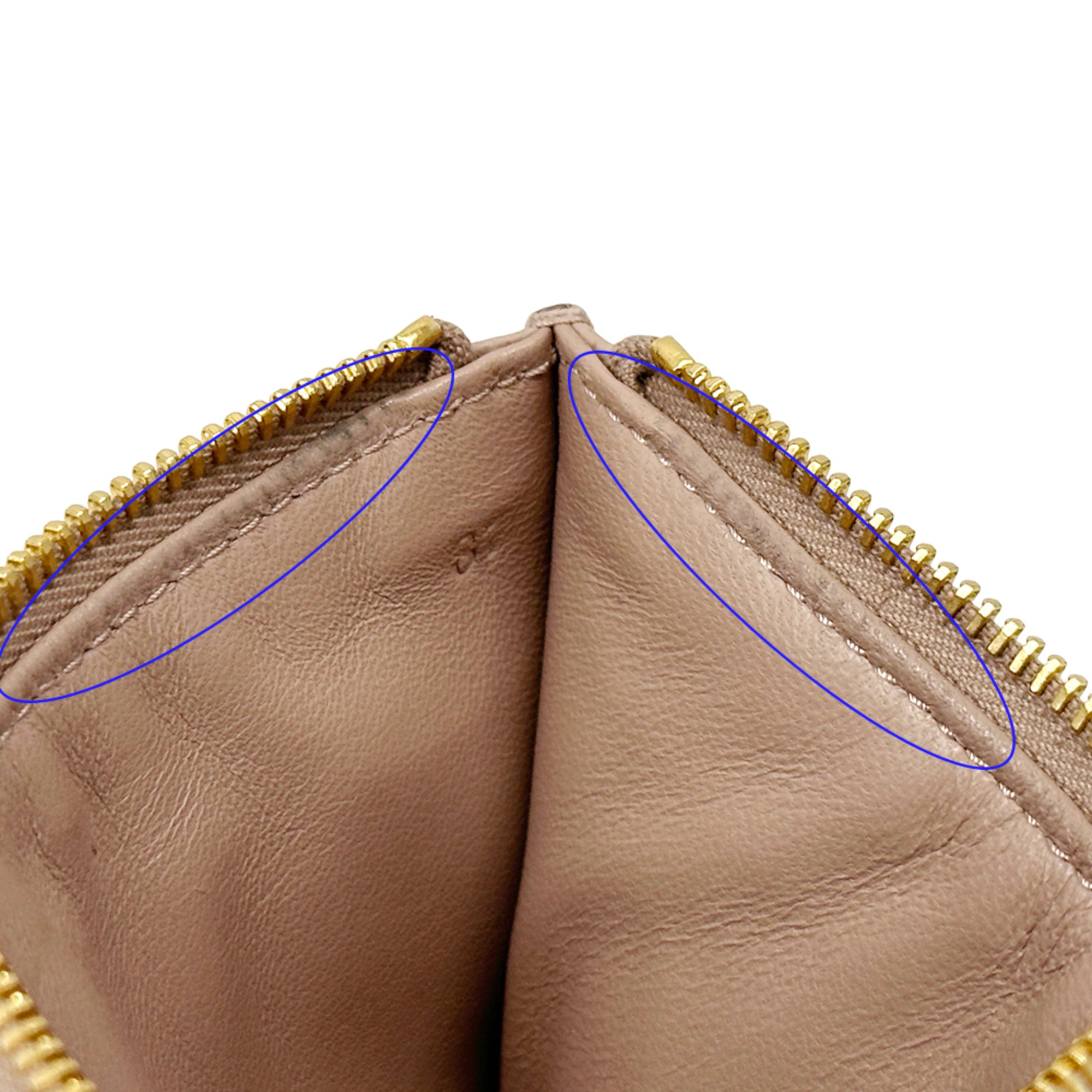 Prada Pink Beige Leather Coin Purse/Coin Case (Pre-Owned)