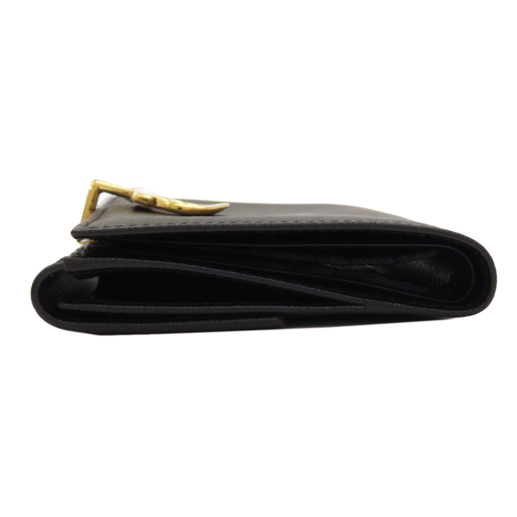 Salvatore Ferragamo Black Leather Wallet (Bi-Fold) (Pre-Owned)