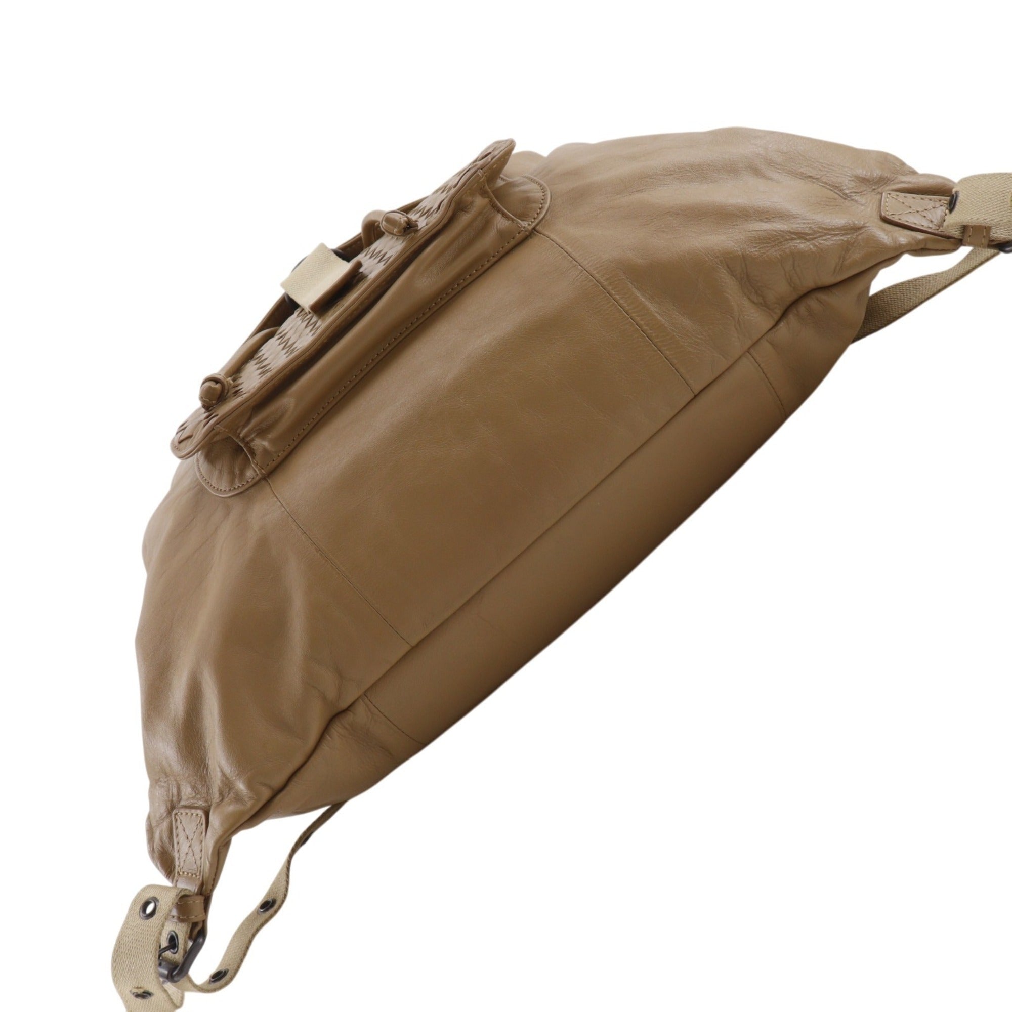 Bottega Veneta Intrecciato Beige Leather Backpack (Pre-Owned)