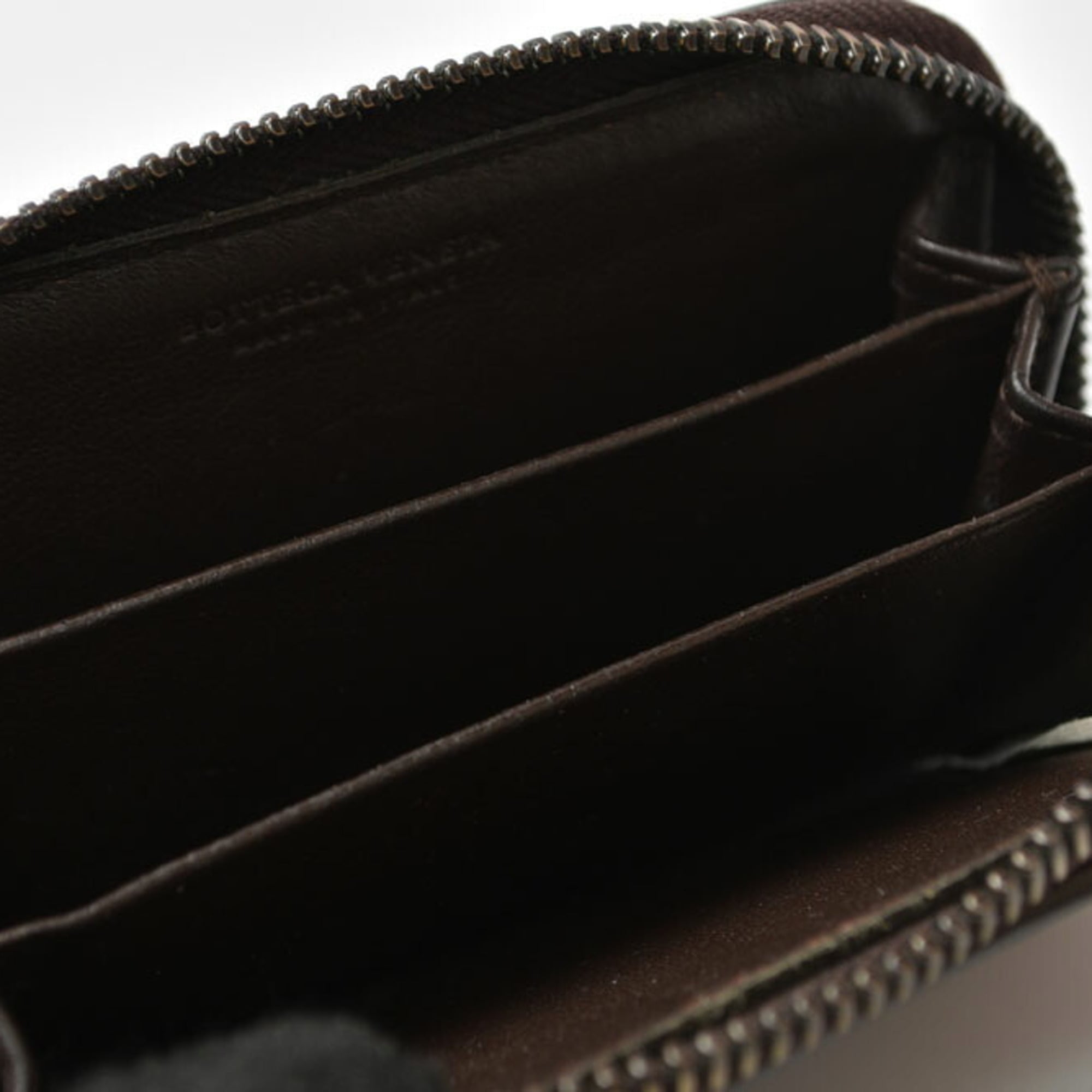Bottega Veneta Dark Brown Intrecciato Coin Purse/Coin Case (Pre-Owned)
