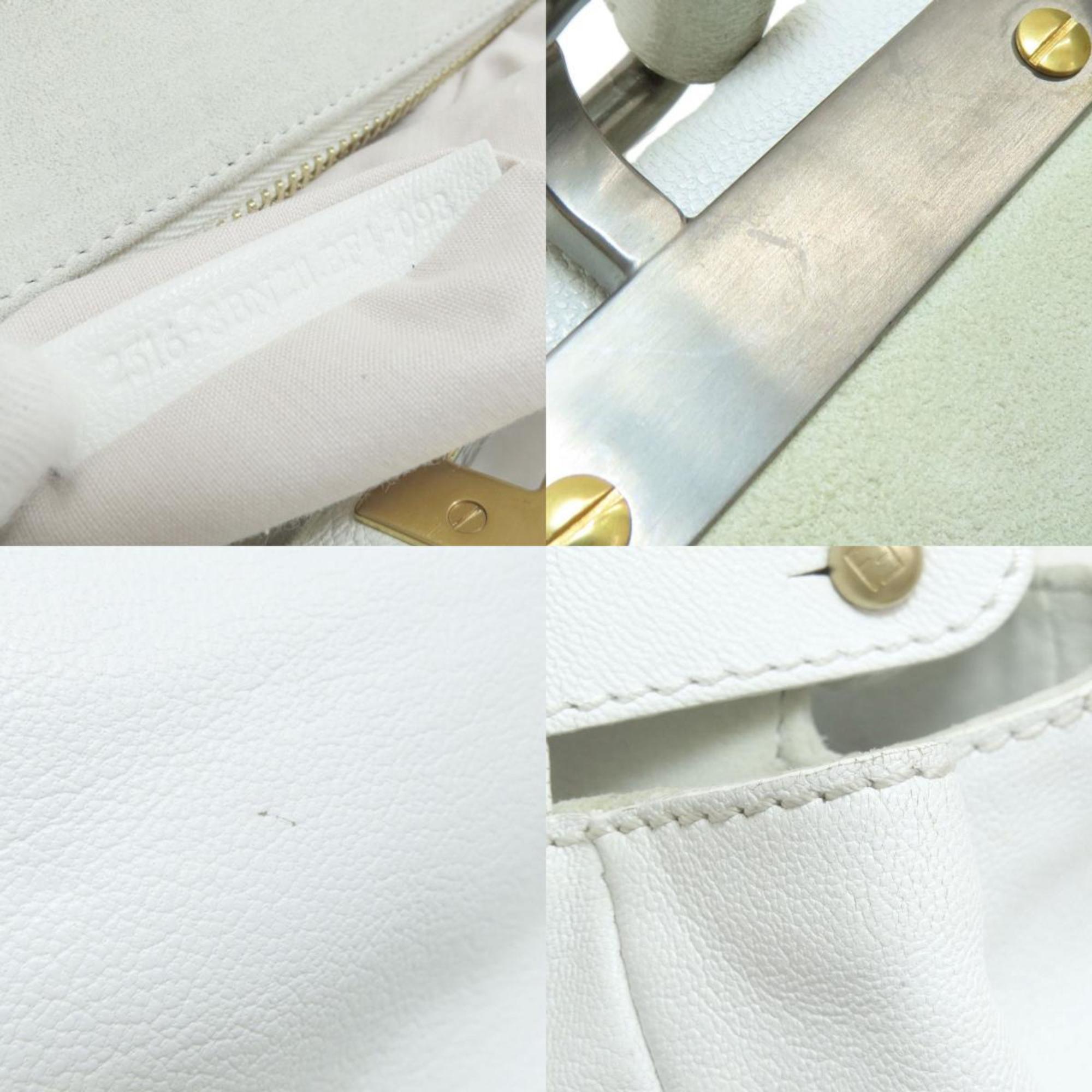 Fendi White Leather Handbag (Pre-Owned)
