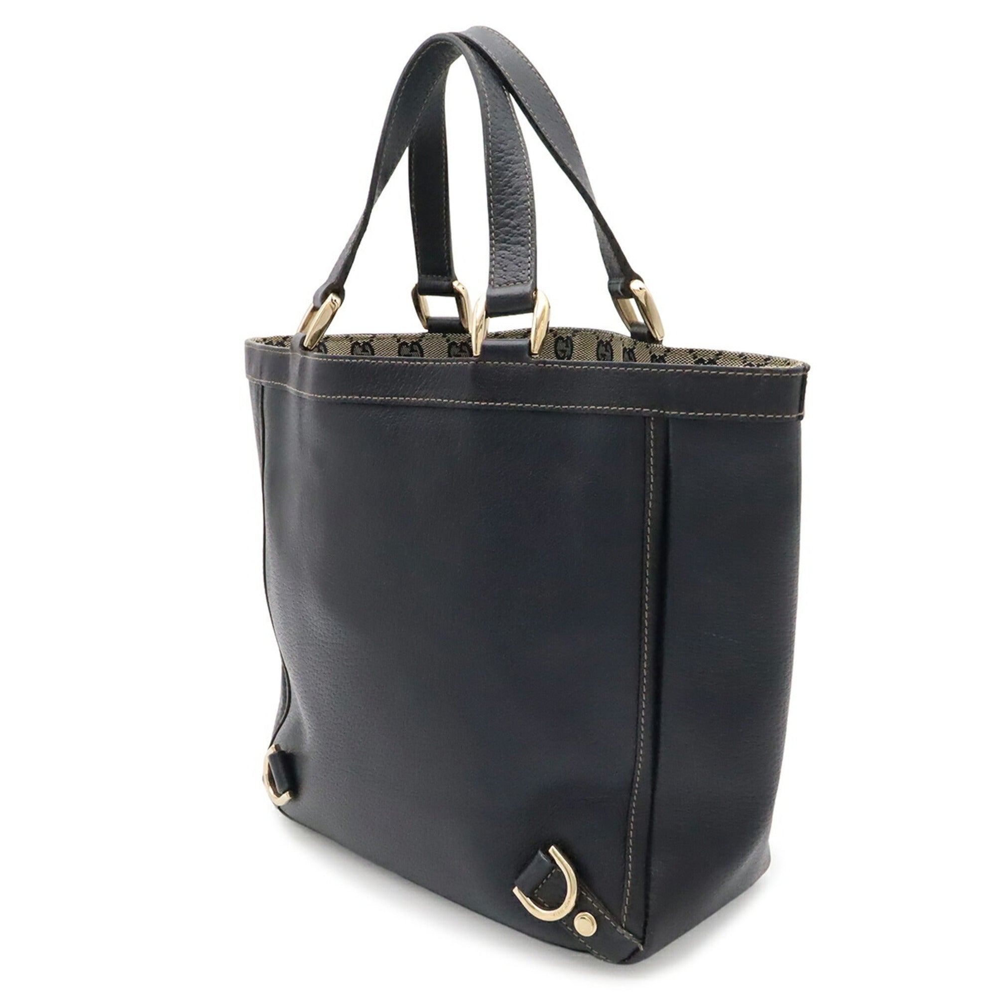 Gucci Navy Yellow Gg Canvas Handbag Tote Bag (Pre-Owned)