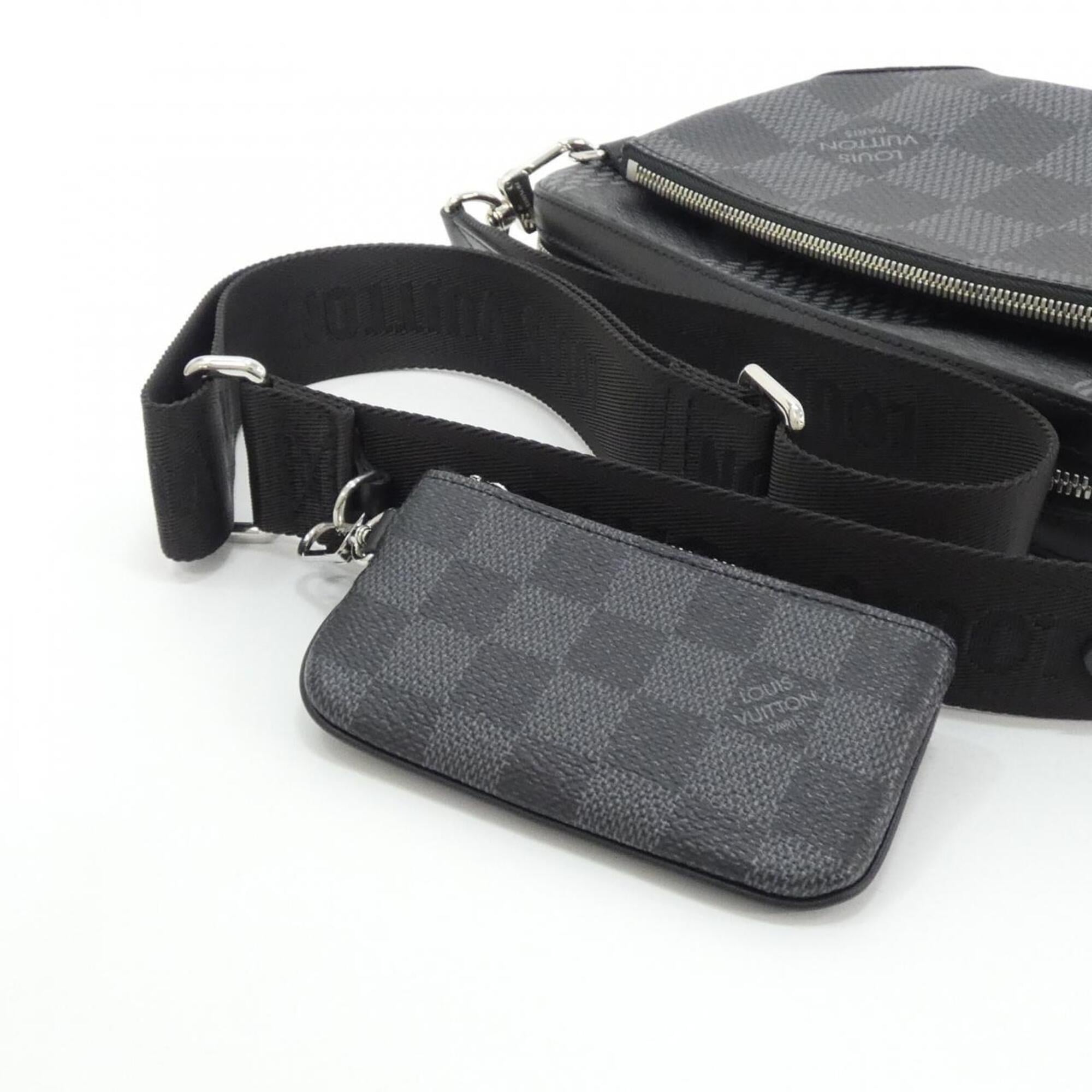 Louis Vuitton Graphite Coated Canvas Pouch Shoulder Bag (Pre-Owned)