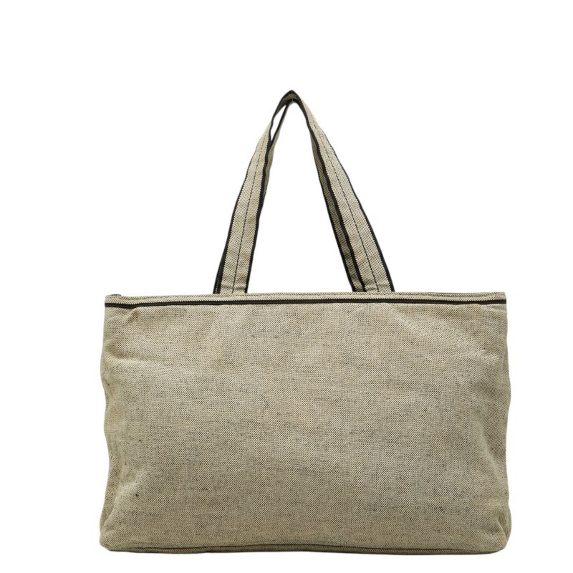 Prada Black White Canvas Tote Bag (Pre-Owned)