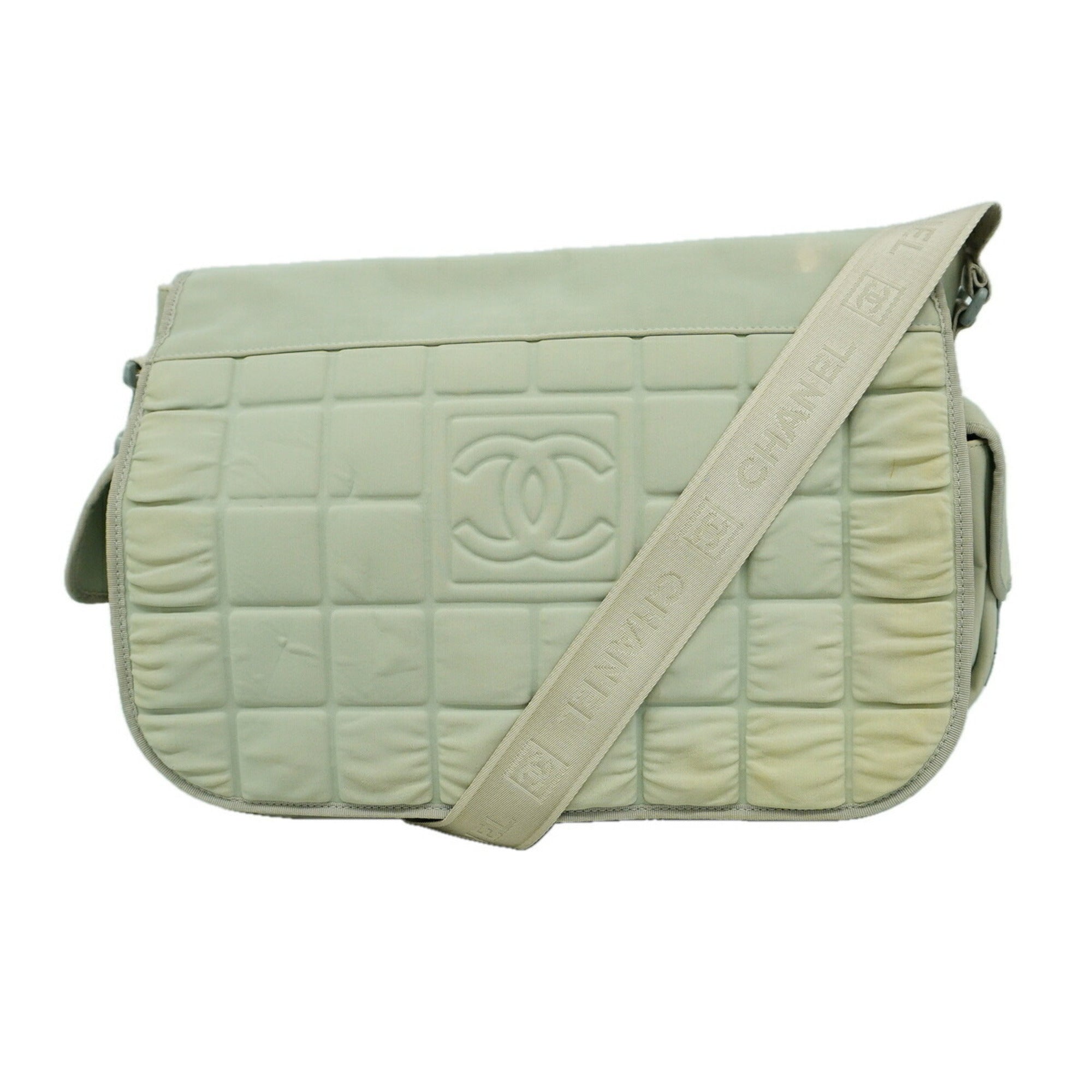 Chanel Gray Nylon Shoulder Bag (Pre-Owned)