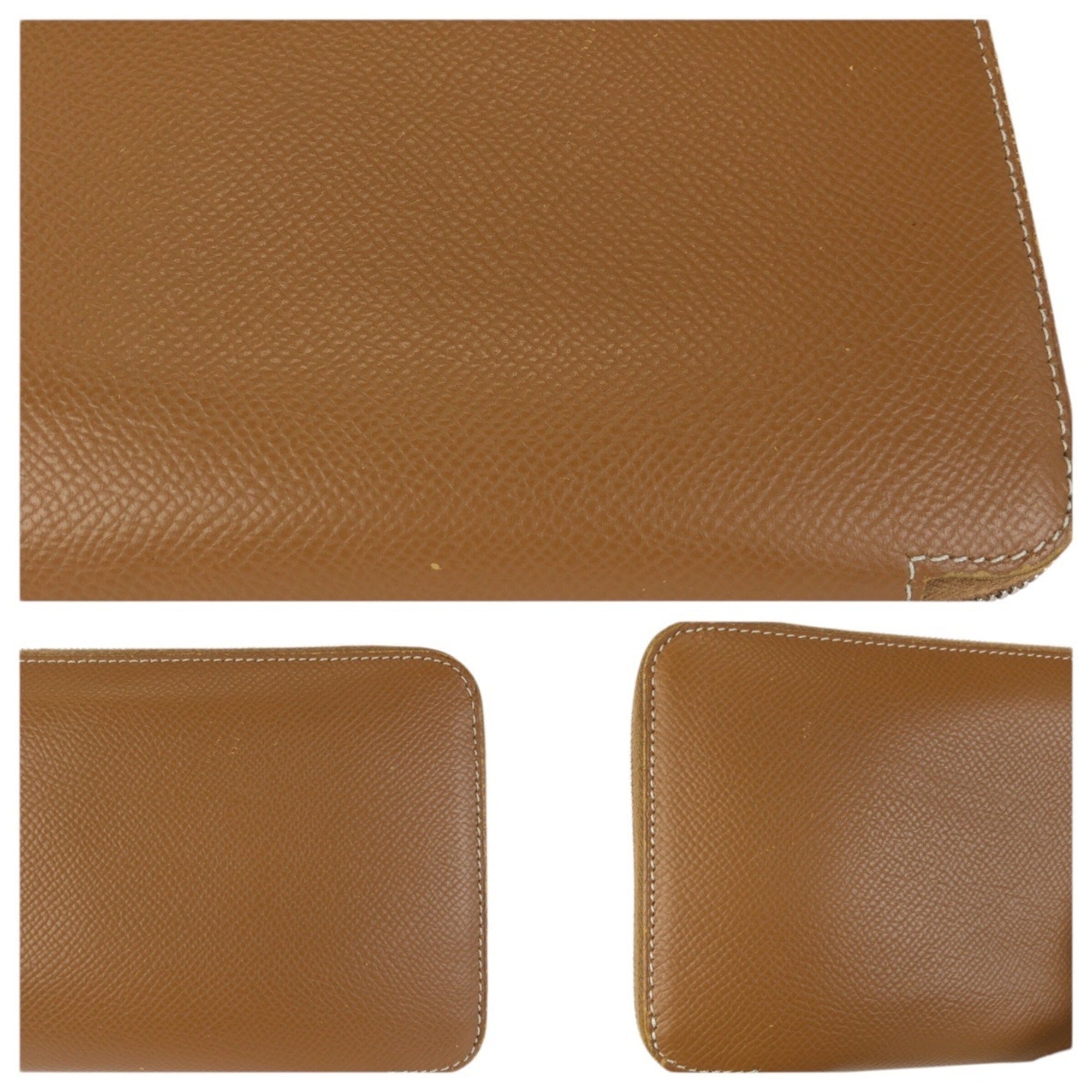 Hermes Gold Brown Epsom Leather Long Wallet (Bi-Fold) (Pre-Owned)