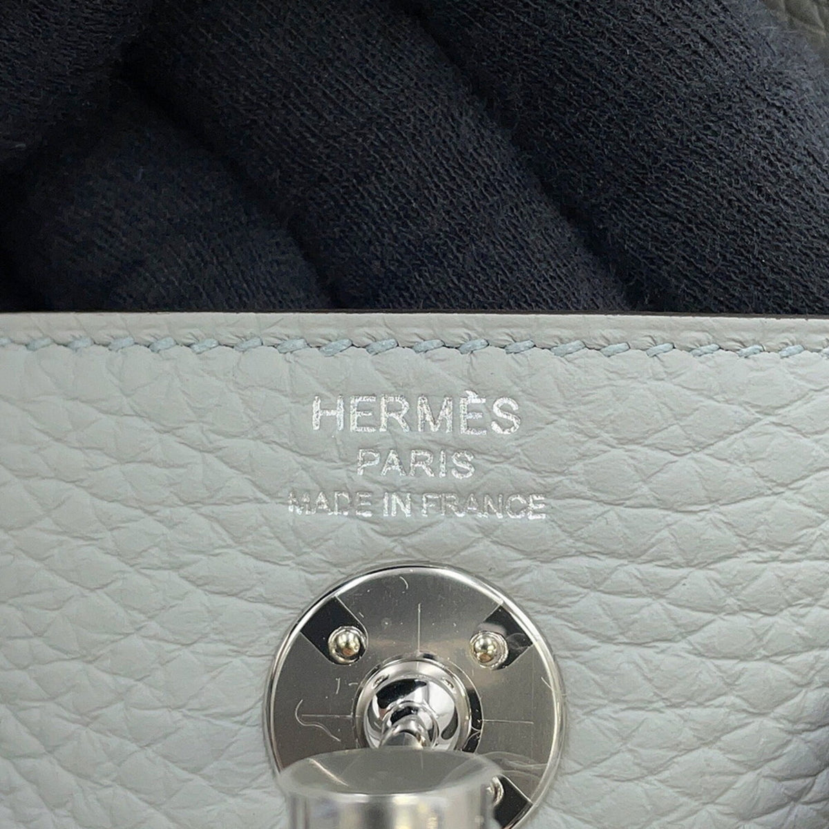 Hermes Gray Taurillon Clemence Leather Handbag (Pre-Owned)