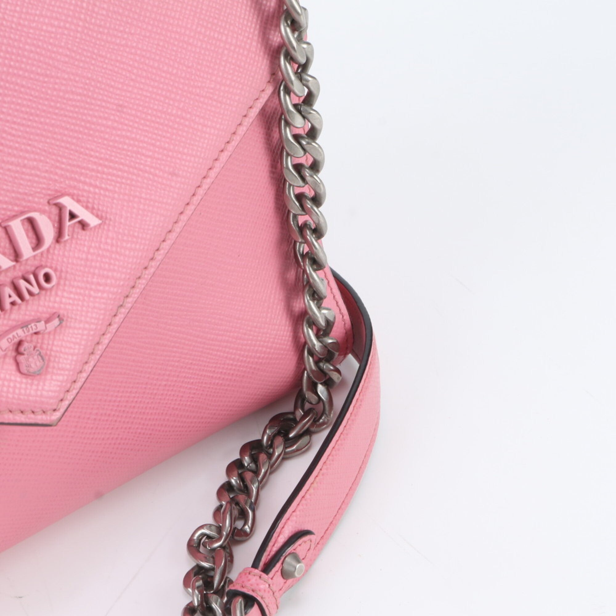 Prada Pink Leather Handbag Shoulder Bag Tote Bag (Pre-Owned)