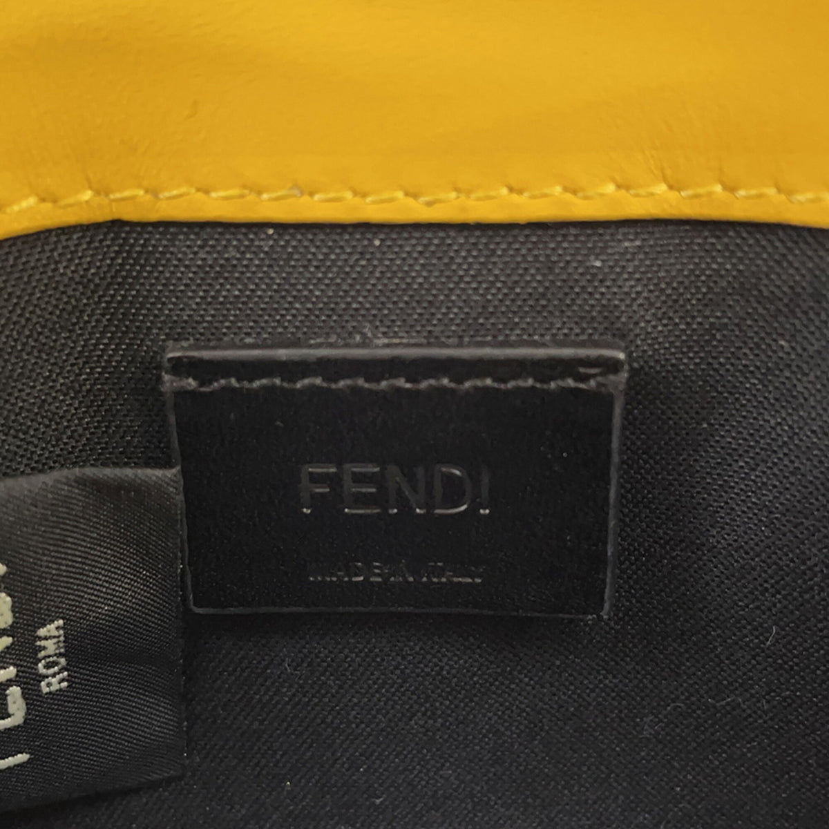 Fendi Yellow Leather Handbag Pochette Shoulder Bag (Pre-Owned)