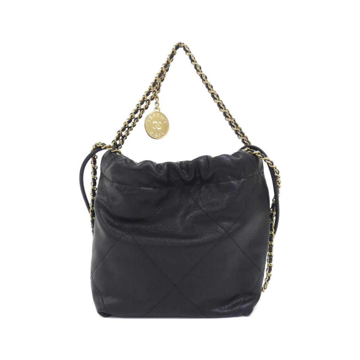 Chanel Black Grained Calfskin Handbag (Pre-Owned)