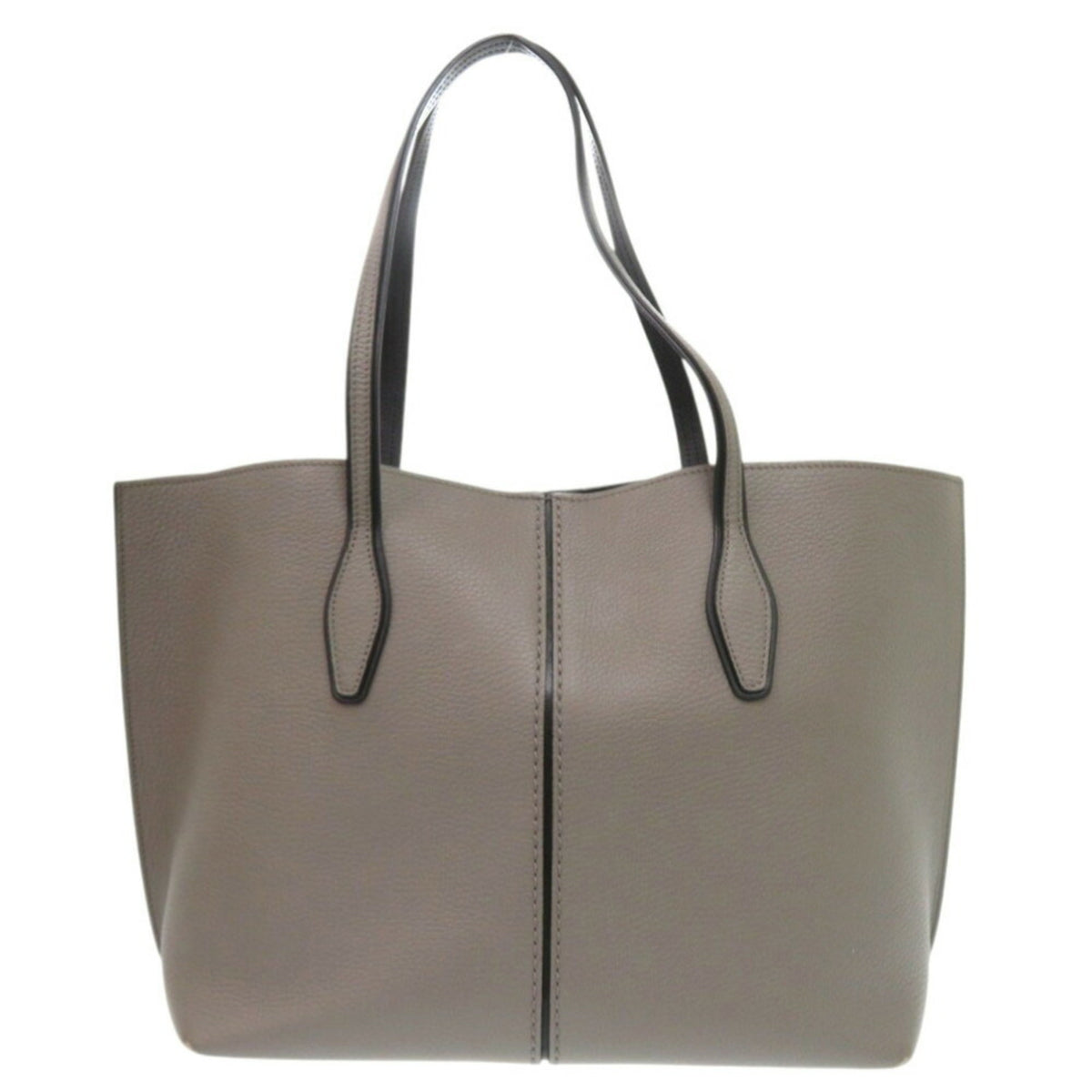 Tod's Grayish Leather Tote Bag (Pre-Owned)