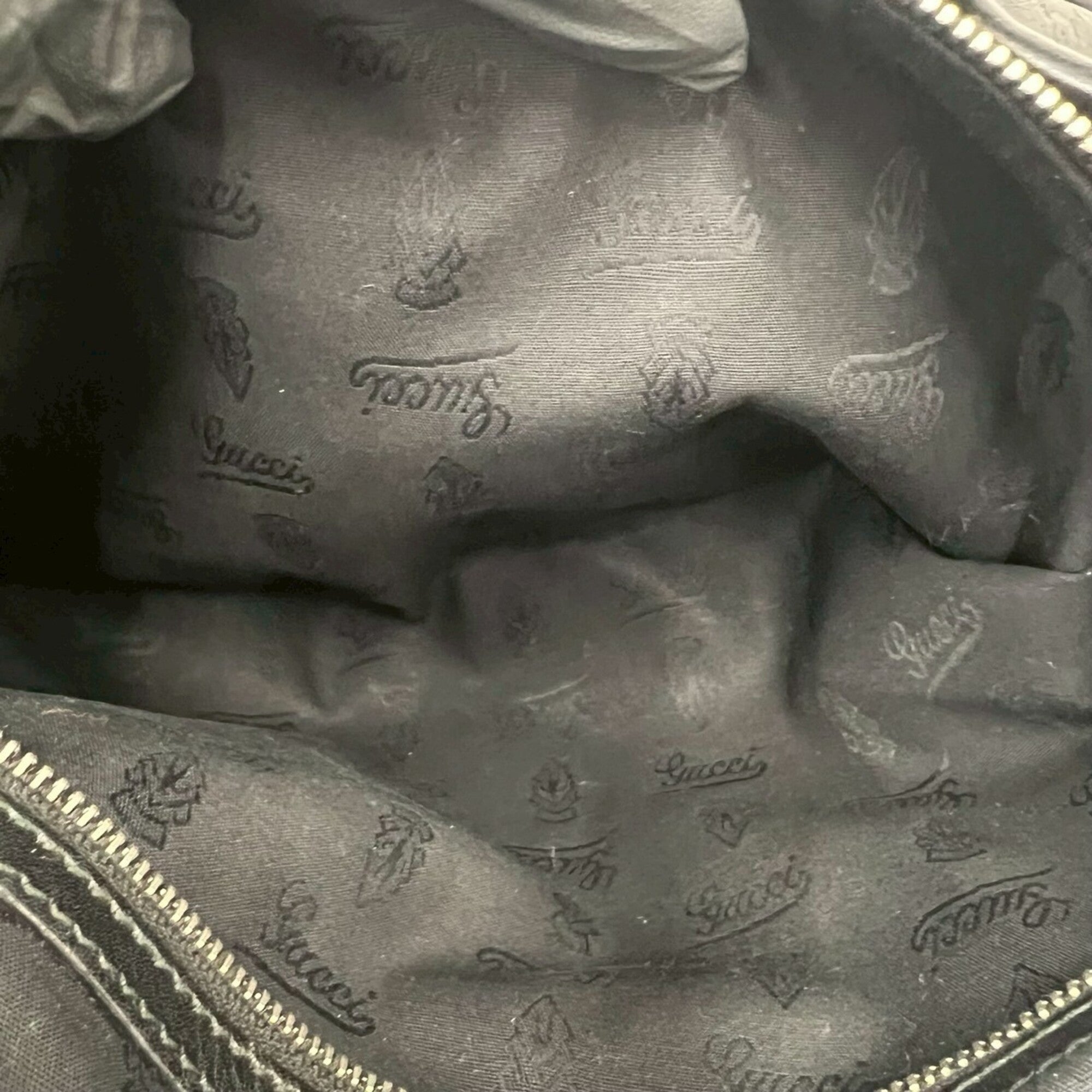 Gucci Black Leather Handbag Shoulder Bag Tote Bag (Pre-Owned)