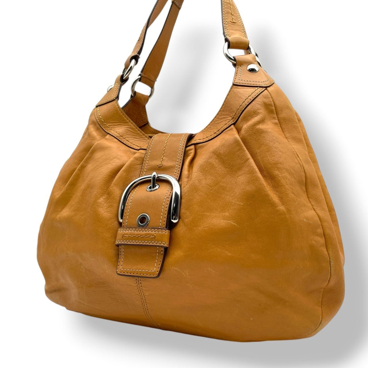 Coach Brown Camel Leather Handbag Shoulder Bag (Pre-Owned)