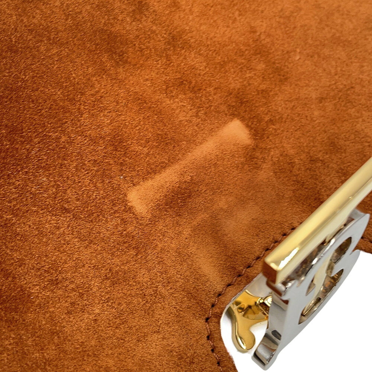 Burberry Brown White Suede Leather Shoulder Bag (Pre-Owned)