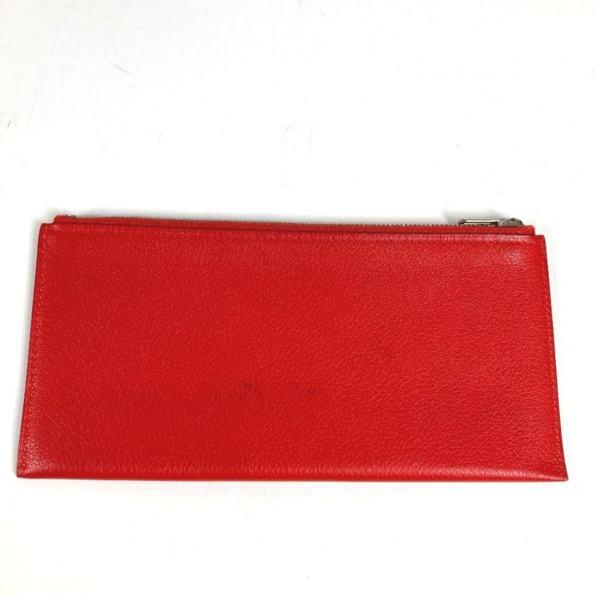 Hermes Red Color Leather Long Wallet (Bi-Fold) (Pre-Owned)