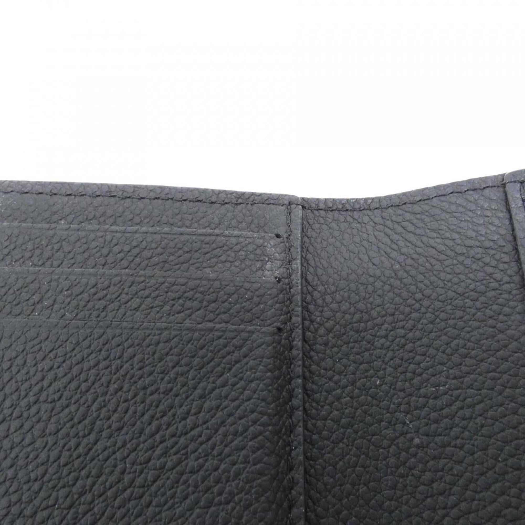 Louis Vuitton Black Leather Wallet (Tri-Fold) (Pre-Owned)
