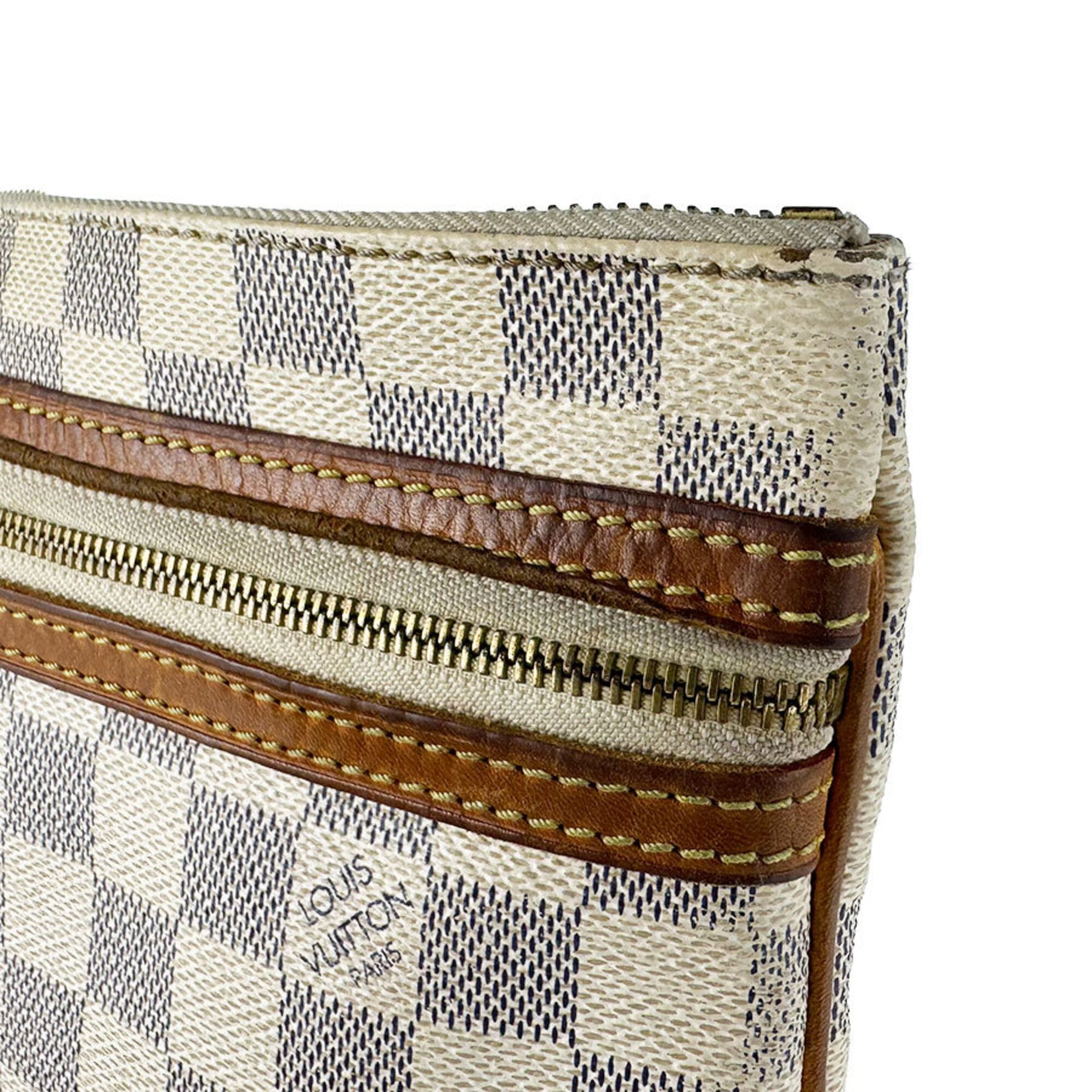 Louis Vuitton Ivory Damier Azur Canvas Pochette Shoulder Bag (Pre-Owned)