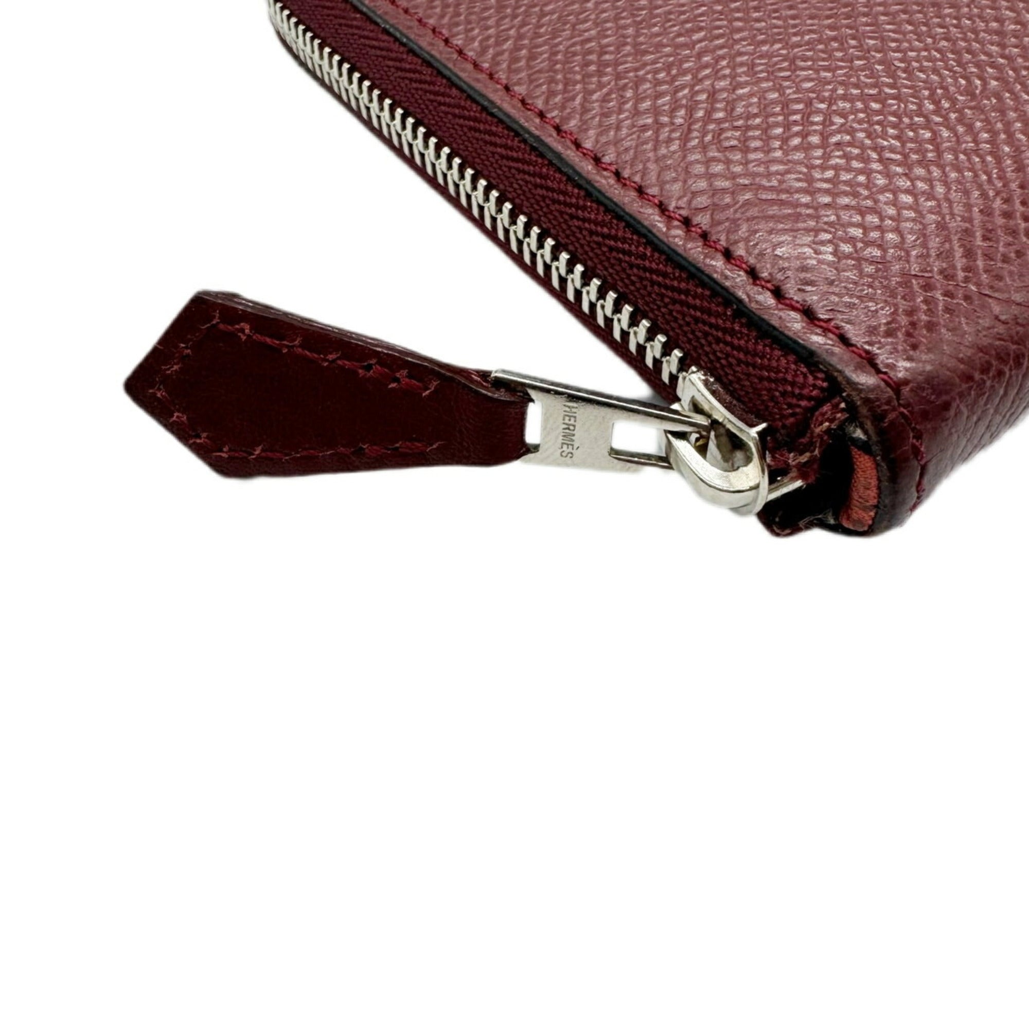 Hermes Azap Rouge H Epsom Leather Long Wallet (Bi-Fold) (Pre-Owned)
