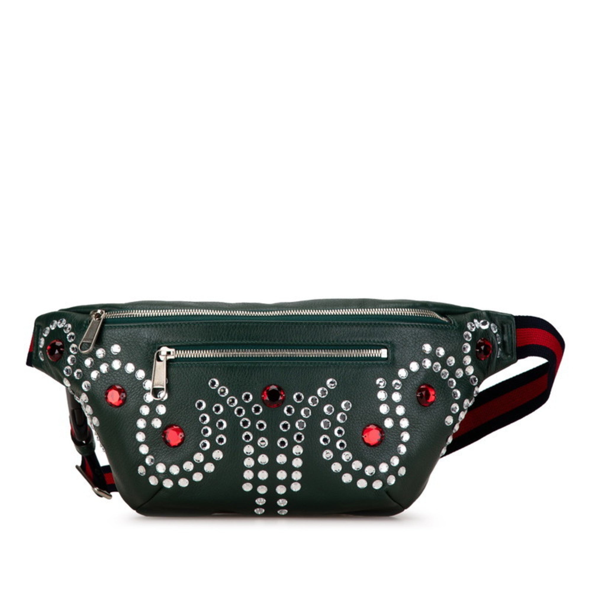 Gucci Moss Green Multi-Color Leather Sling Bag (Pre-Owned)