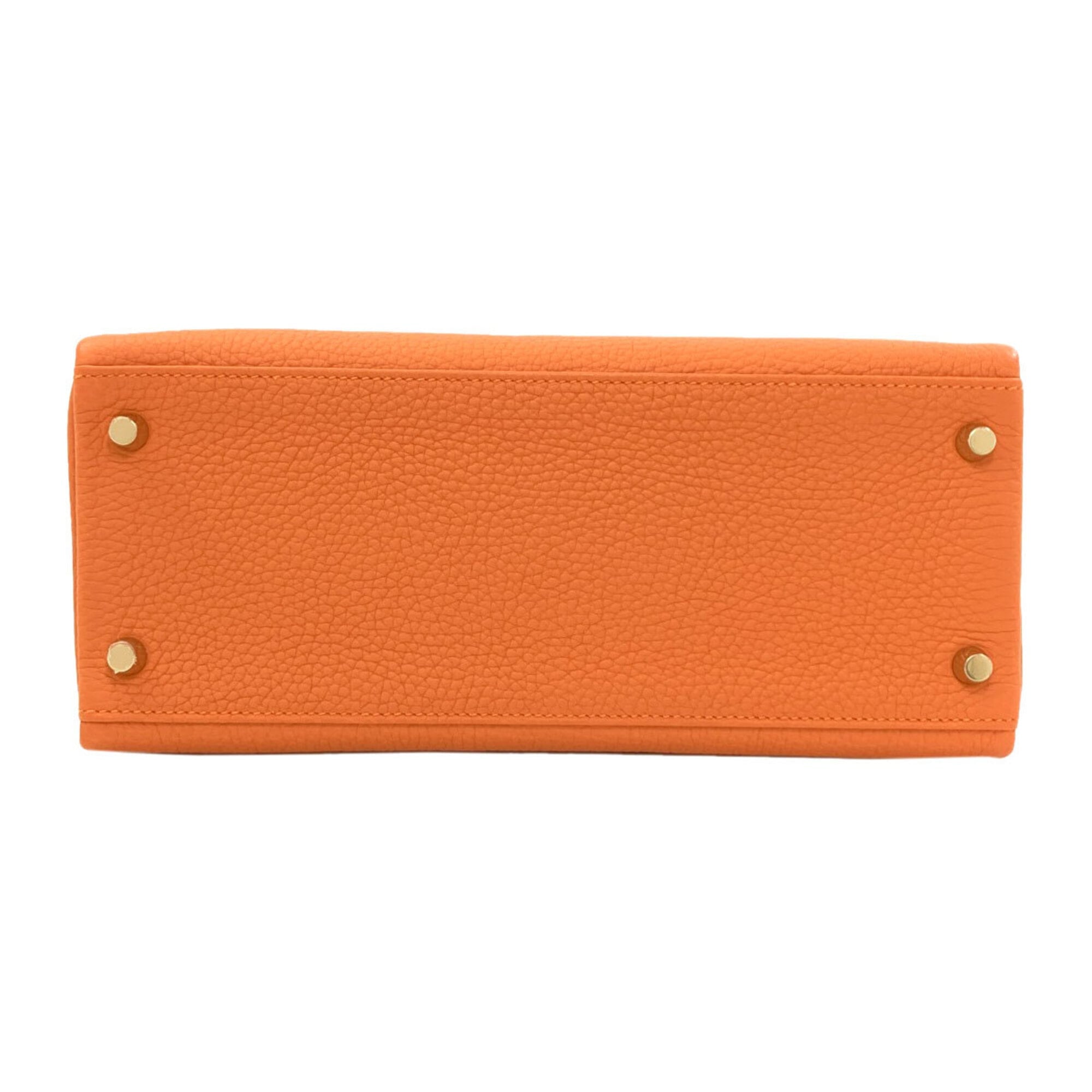 Hermes Kelly Orange Togo Leather Handbag (Pre-Owned)