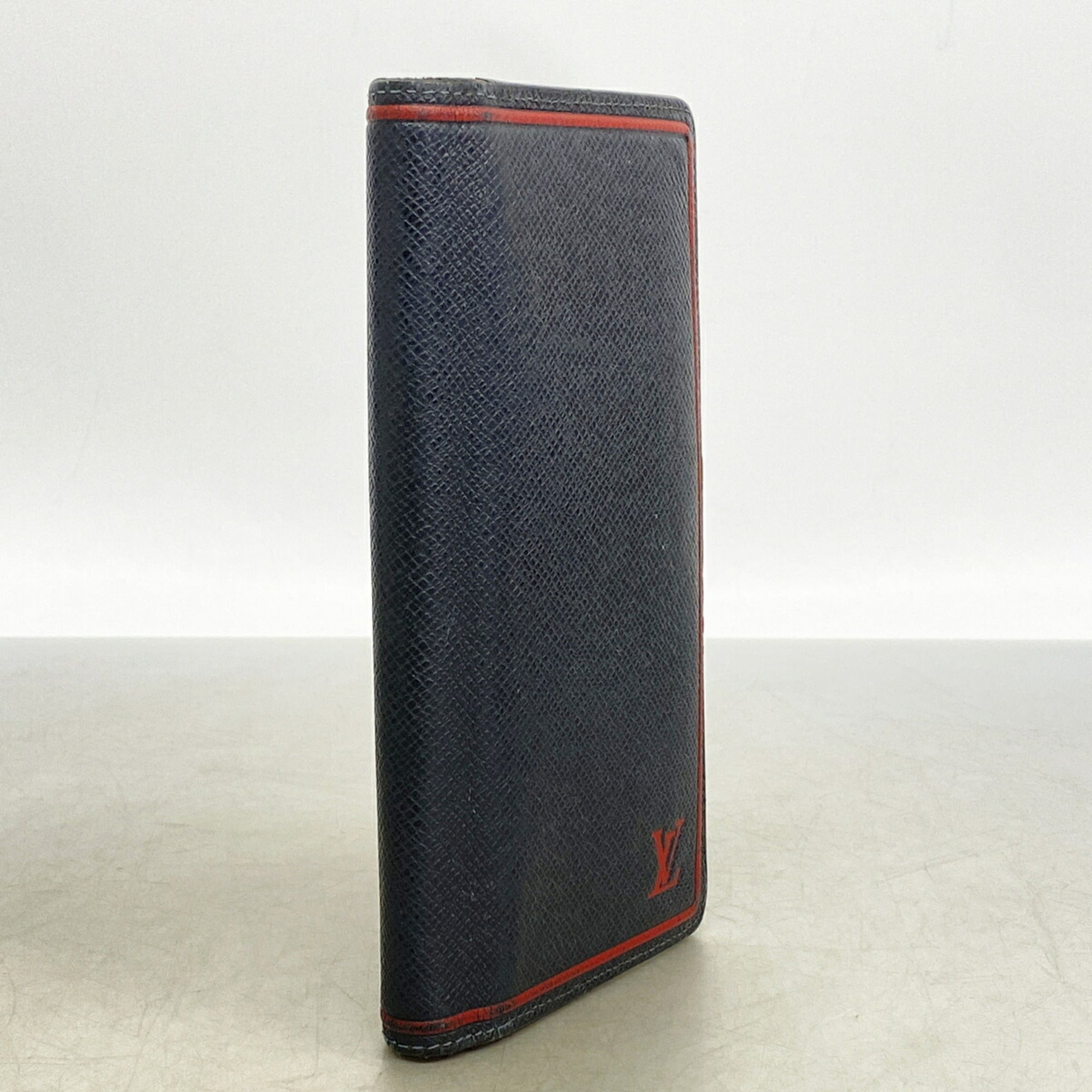 Louis Vuitton Navy Red Color Long Wallet (Bi-Fold) (Pre-Owned)