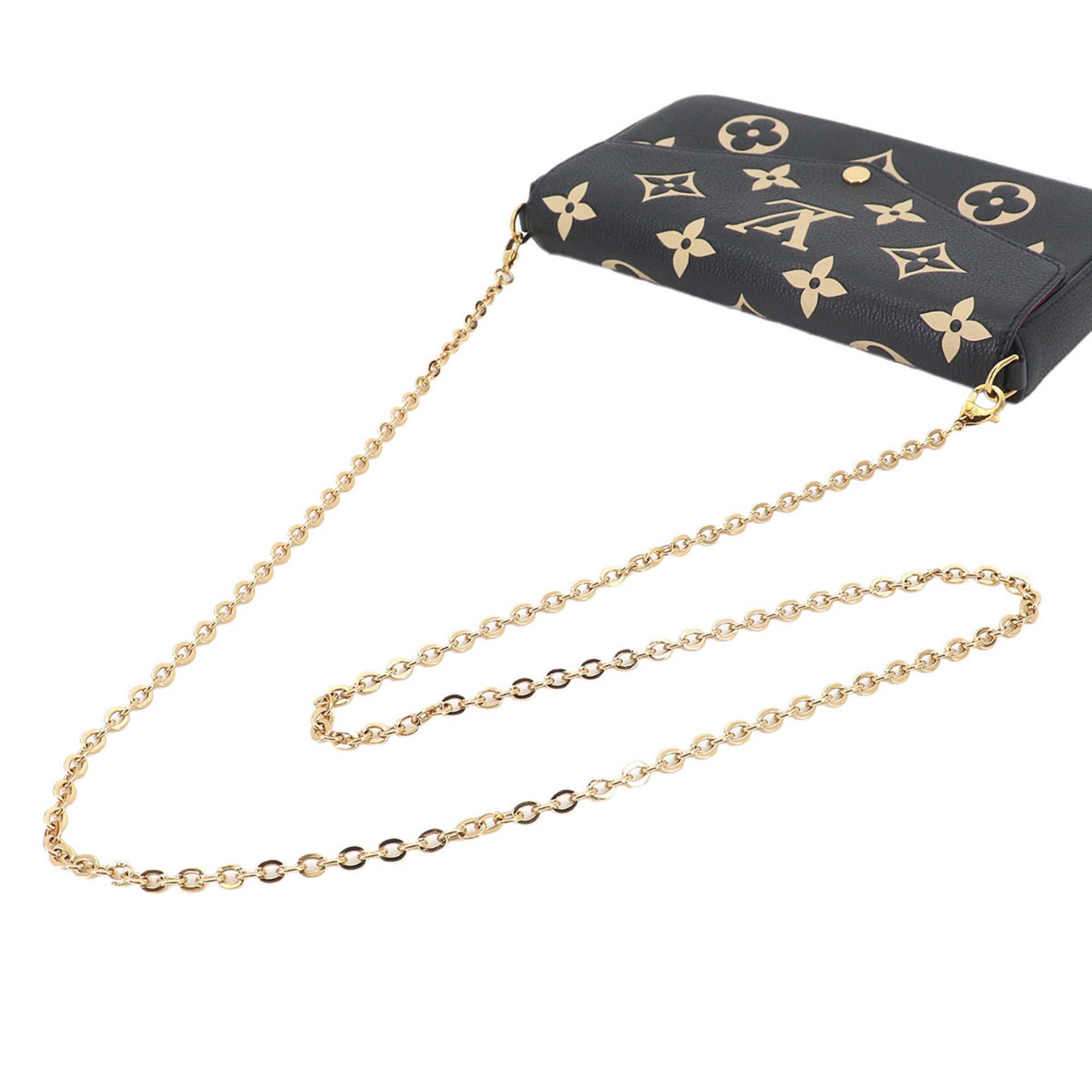 Louis Vuitton Beige Bicolor Black Monogram Monogram Empreinte Pochette (Pre-Owned)