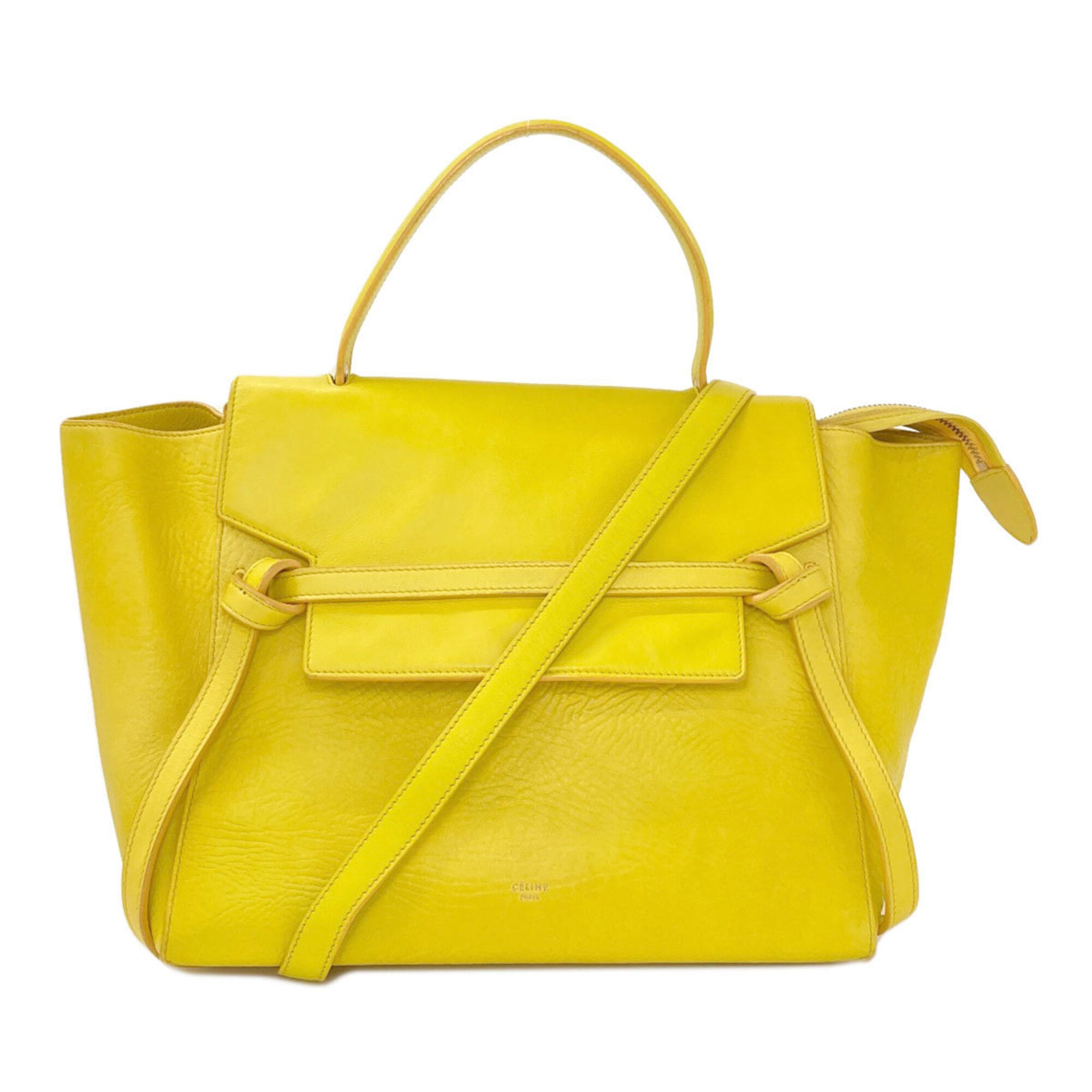 Celine Yellow Leather Handbag (Pre-Owned)