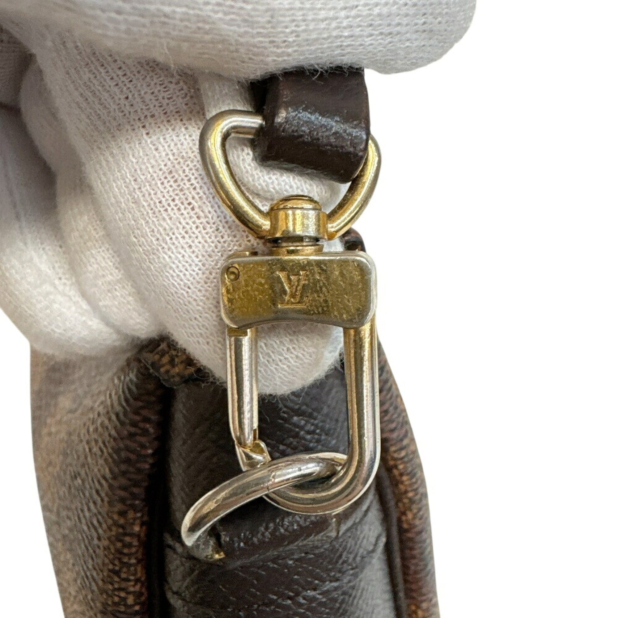 Louis Vuitton Brown Damier Canvas Leather Wash Bag (Pre-Owned)