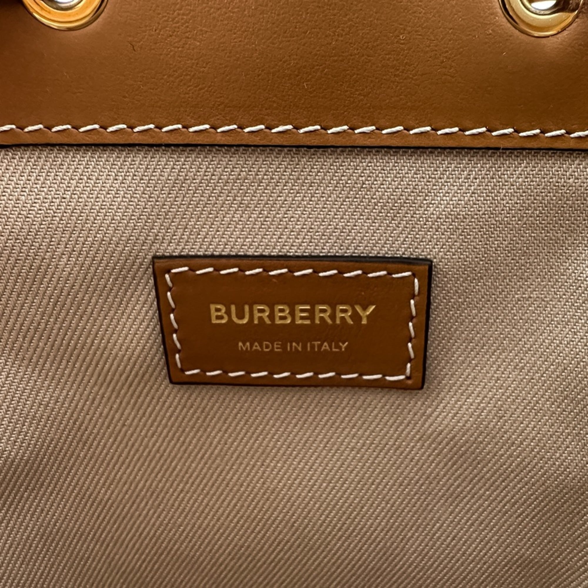 Burberry Brown Canvas Leather Shoulder Bag (Pre-Owned)
