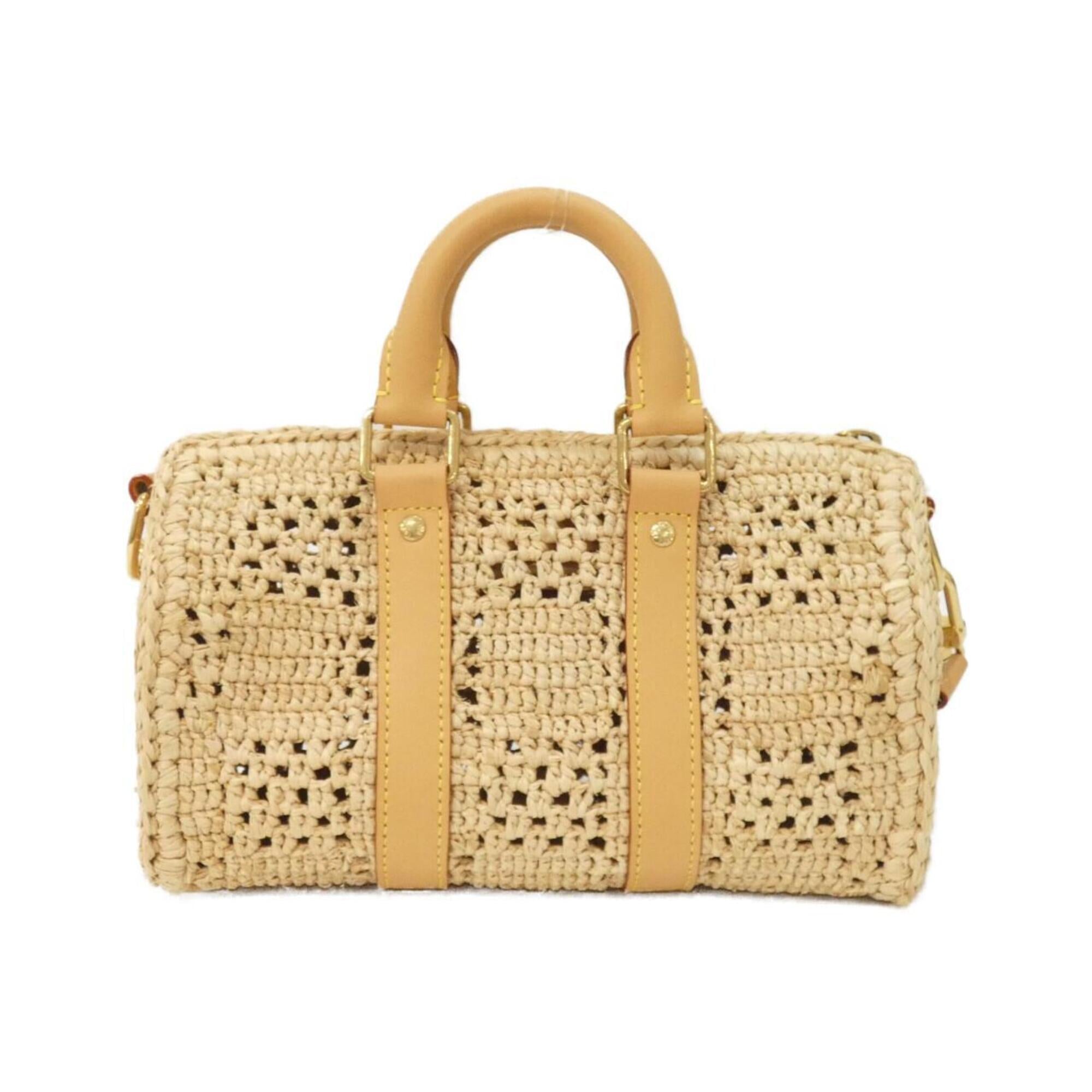 Louis Vuitton Beige Natural Raffia Boston Bag (Pre-Owned)