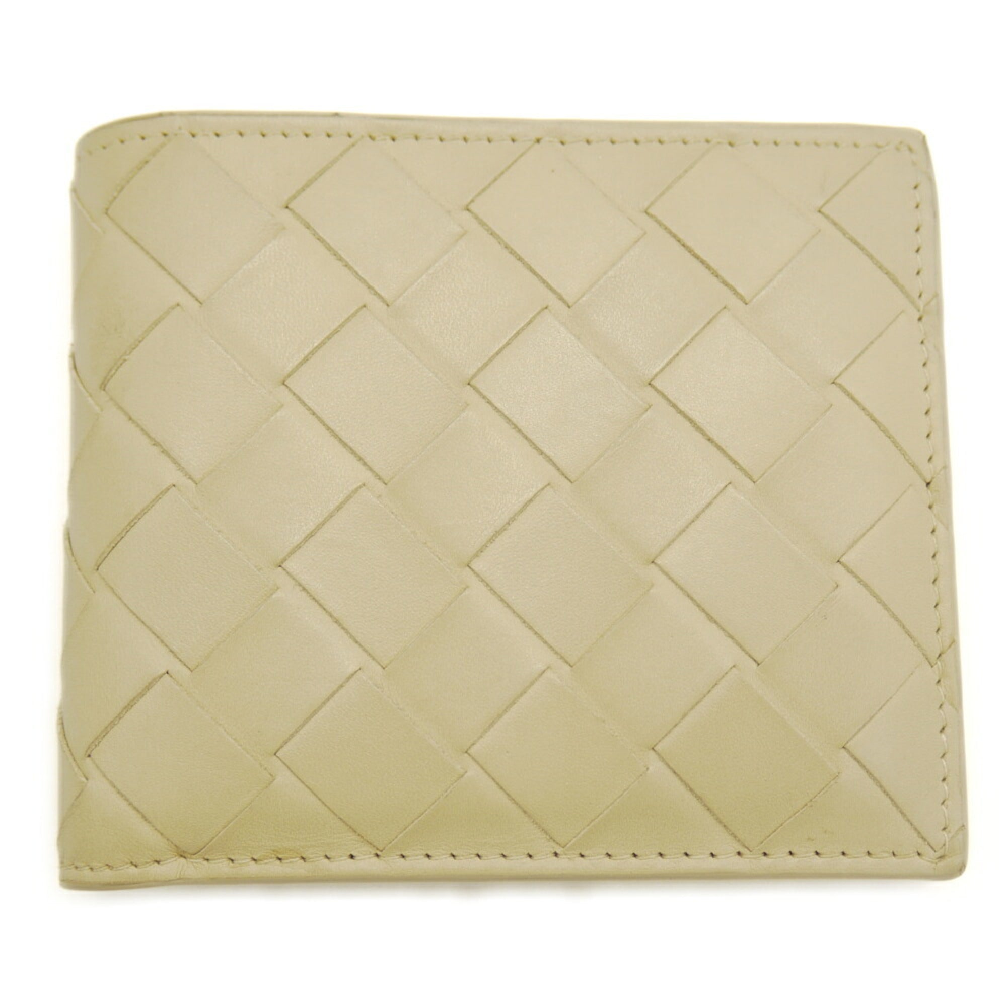 Bottega Veneta Beige Leather Wallet (Bi-Fold) (Pre-Owned)