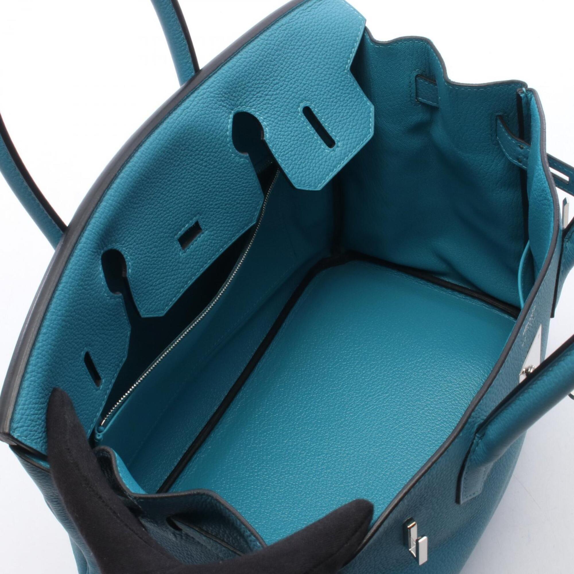Hermes Blue Turquoise Togo Leather Handbag (Pre-Owned)