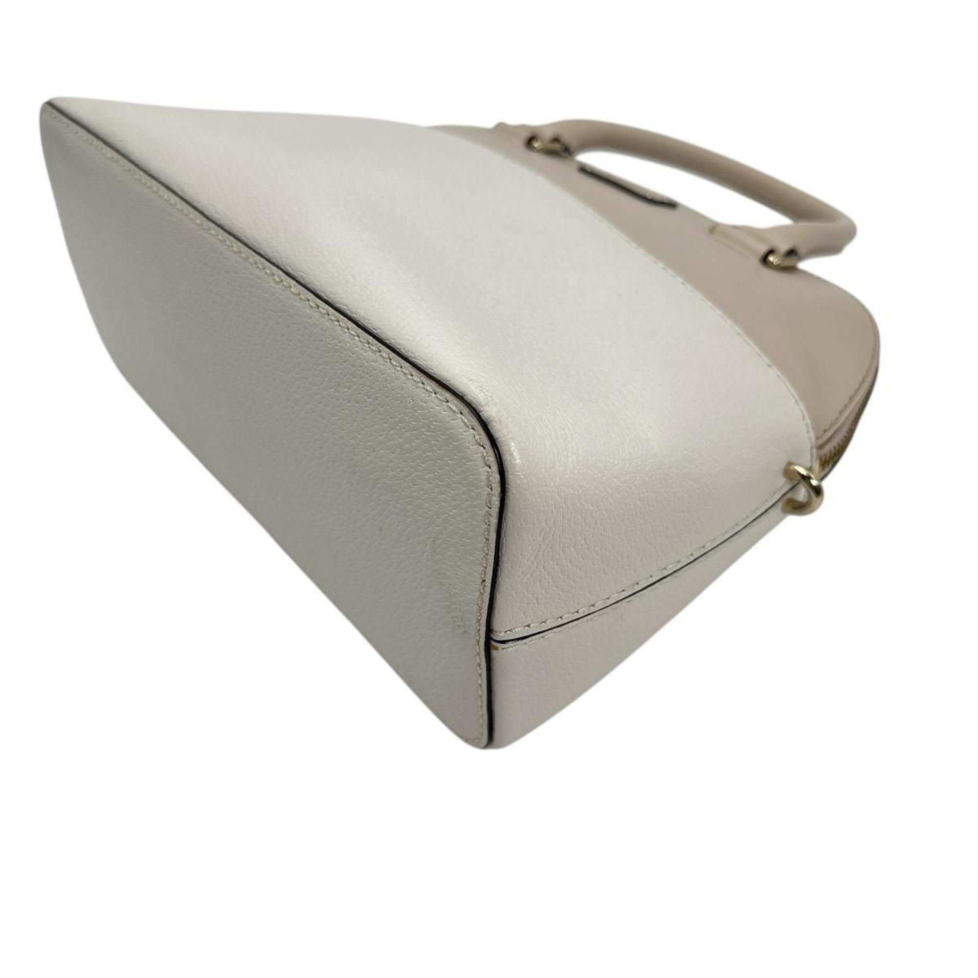 Kate Spade Beige Leather Polyester Handbag (Pre-Owned)