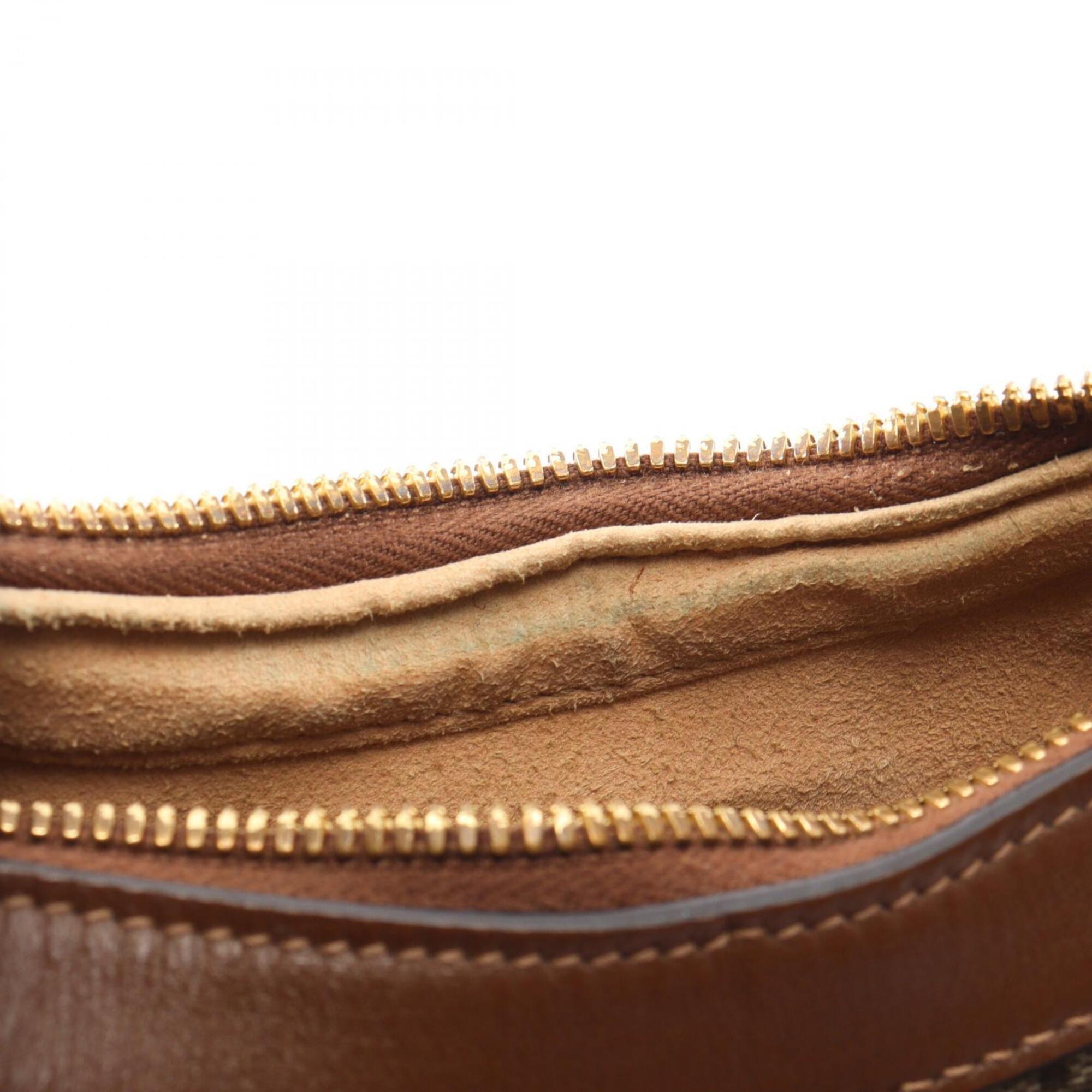 Gucci Beige Brown Gg Supreme Leather Handbag (Pre-Owned)