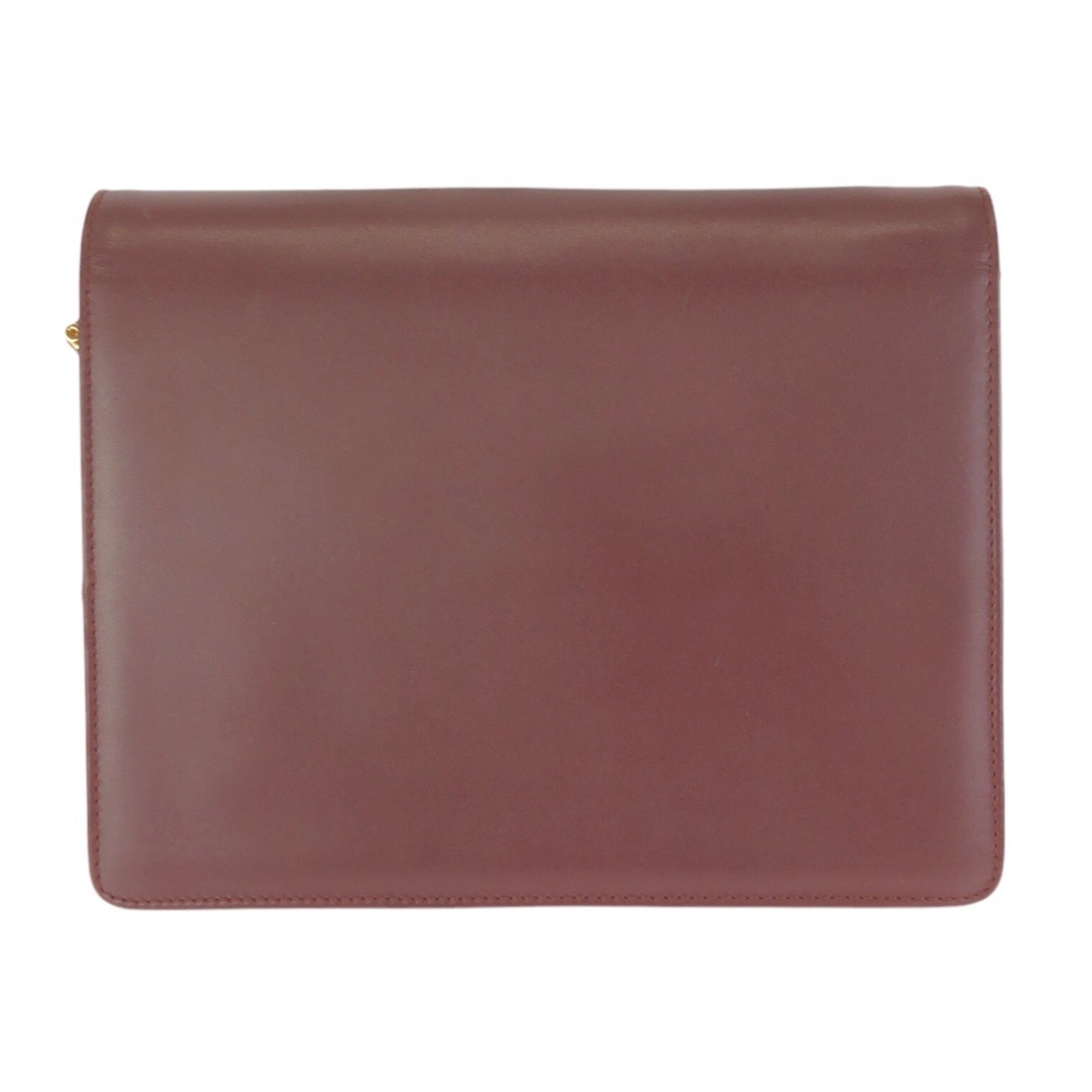 Cartier Bordeaux Wine Red Leather Shoulder Bag (Pre-Owned)