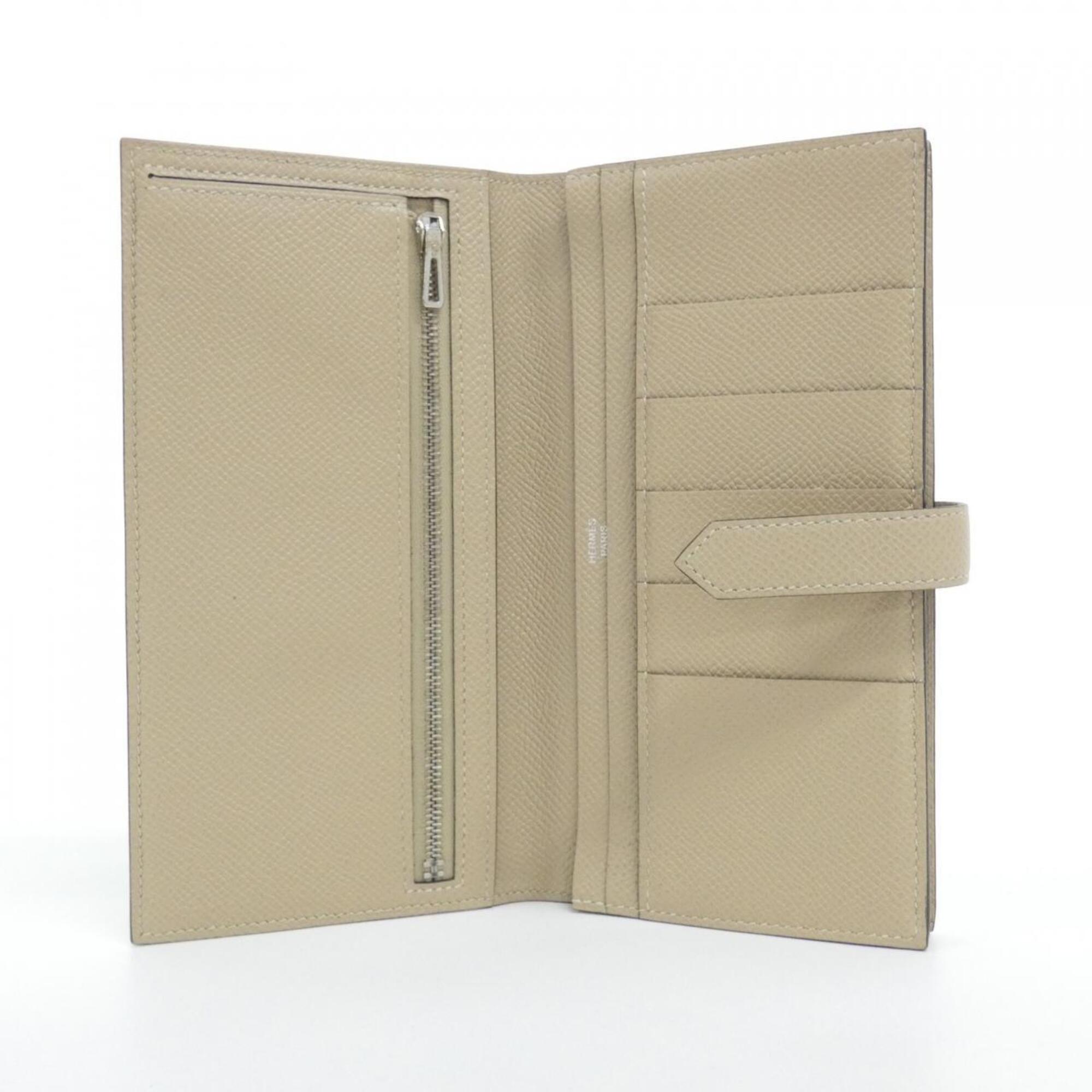 Hermes Beige Epsom Leather Long Wallet (Bi-Fold) (Pre-Owned)