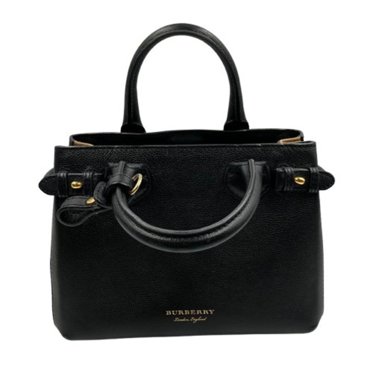 Burberry Black Leather Handbag (Pre-Owned)