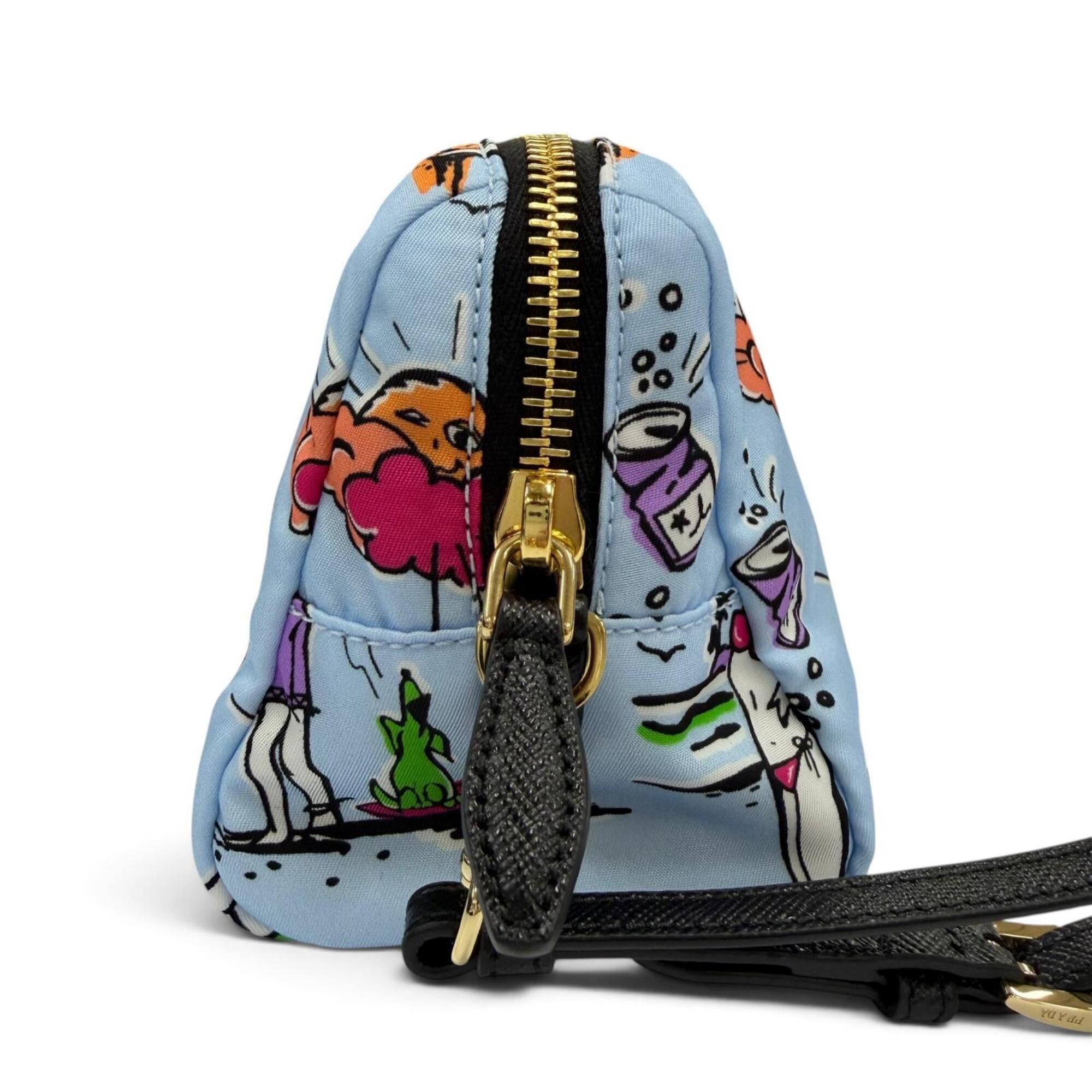 Prada Blue Nylon Pouch (Pre-Owned)
