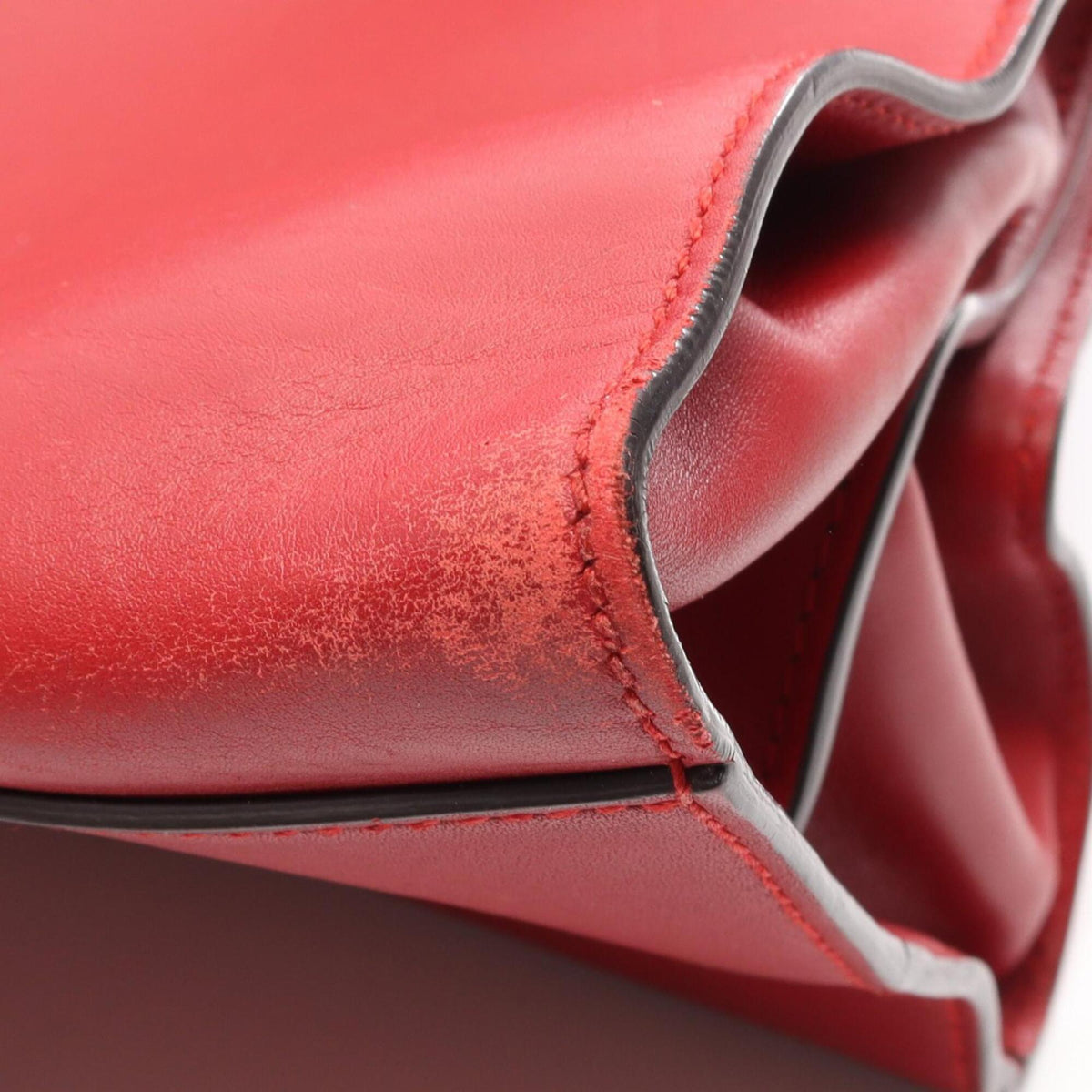 Gucci Red Color Leather Handbag (Pre-Owned)