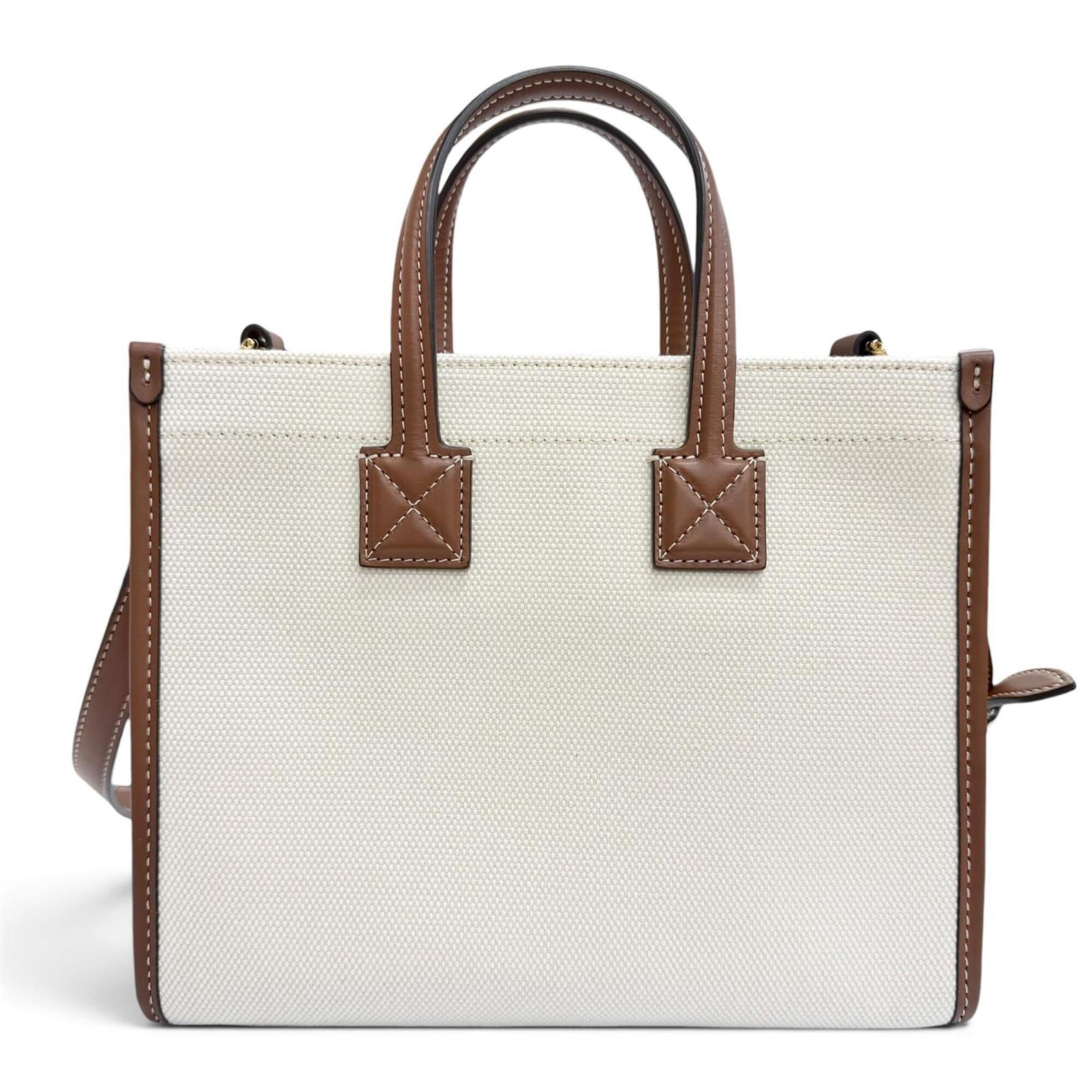 Burberry Beige Cotton Linen Shoulder Bag (Pre-Owned)