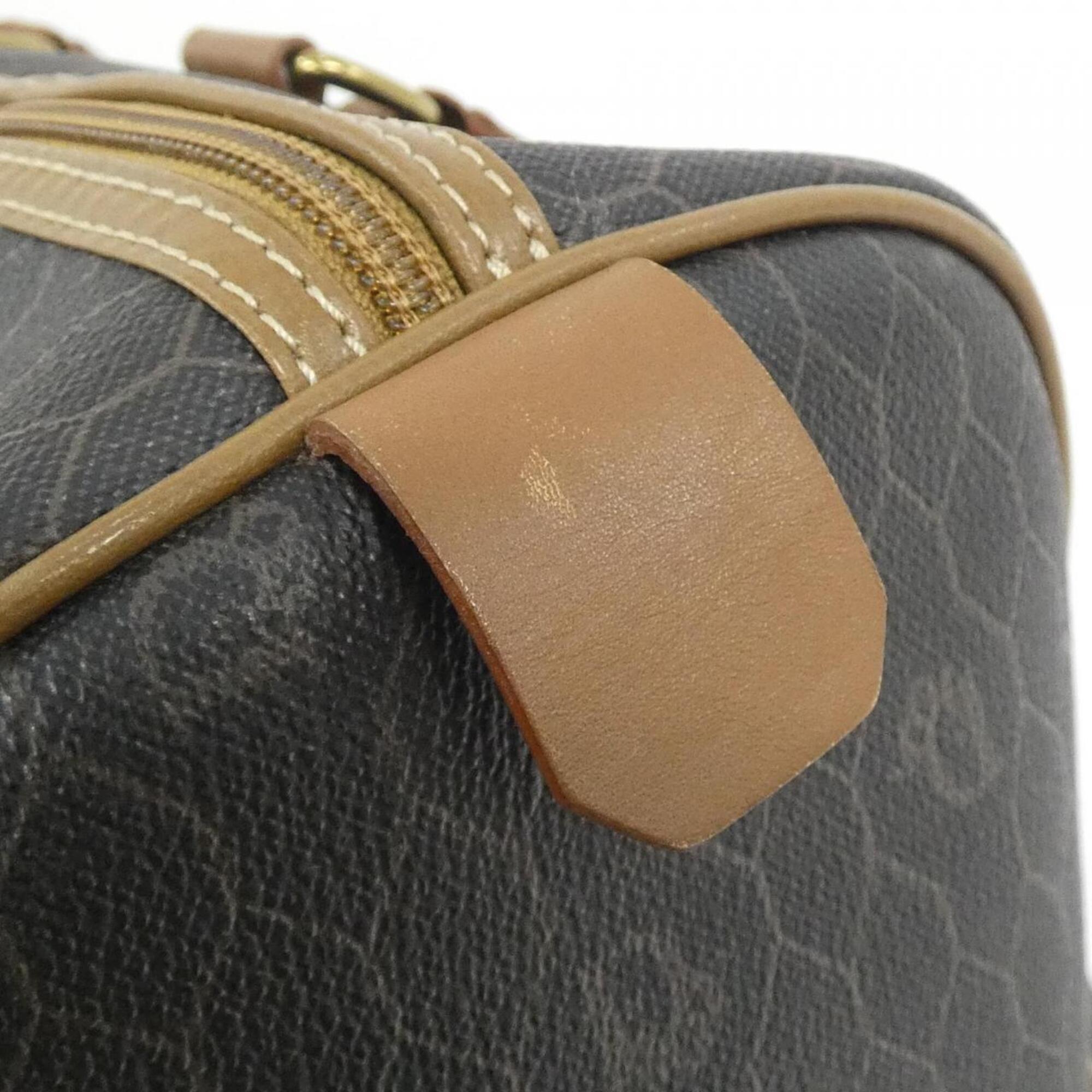Christian Dior Brown Coated Canvas Boston Bag (Pre-Owned)