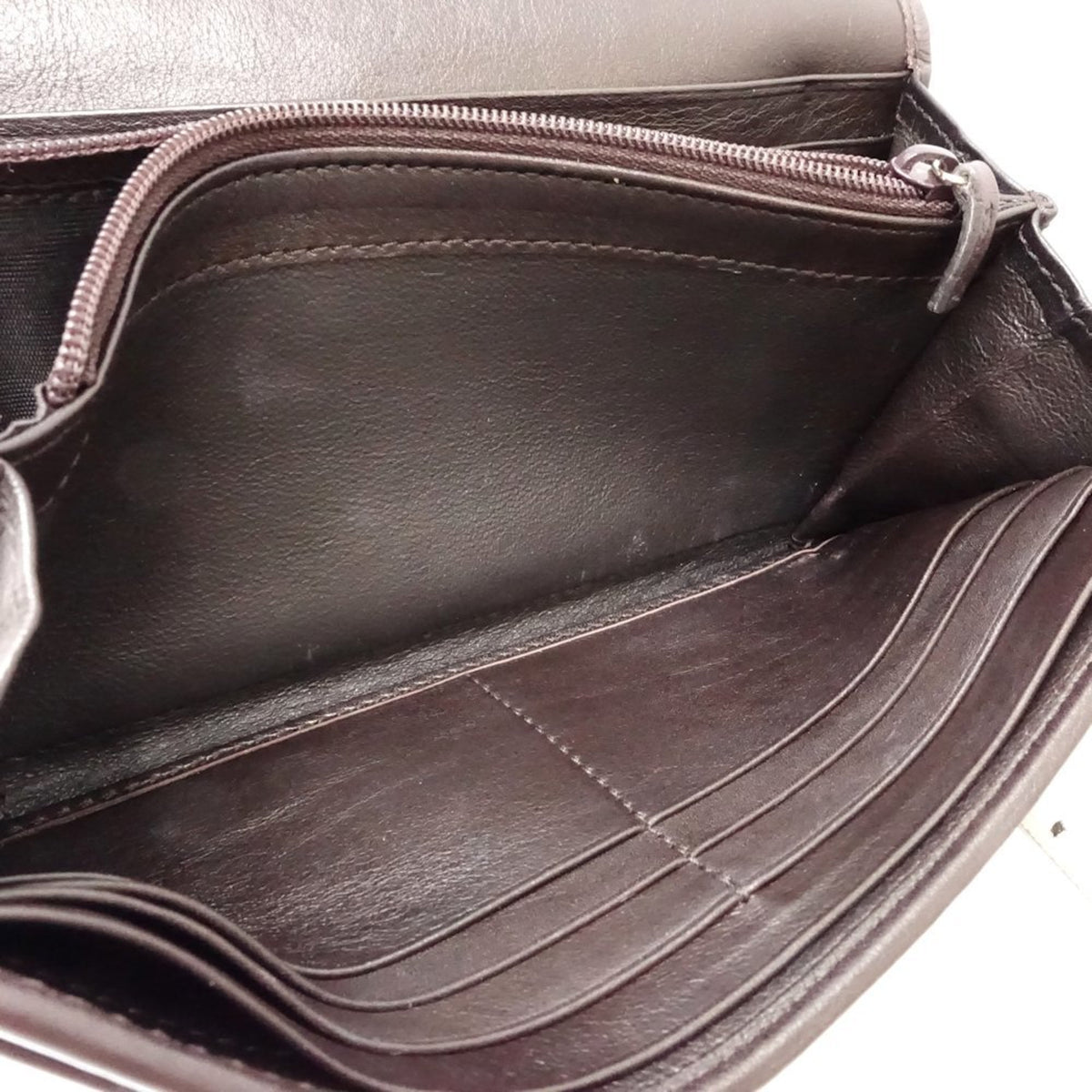Gucci Dark Brown Leather Long Wallet (Bi-Fold) (Pre-Owned)