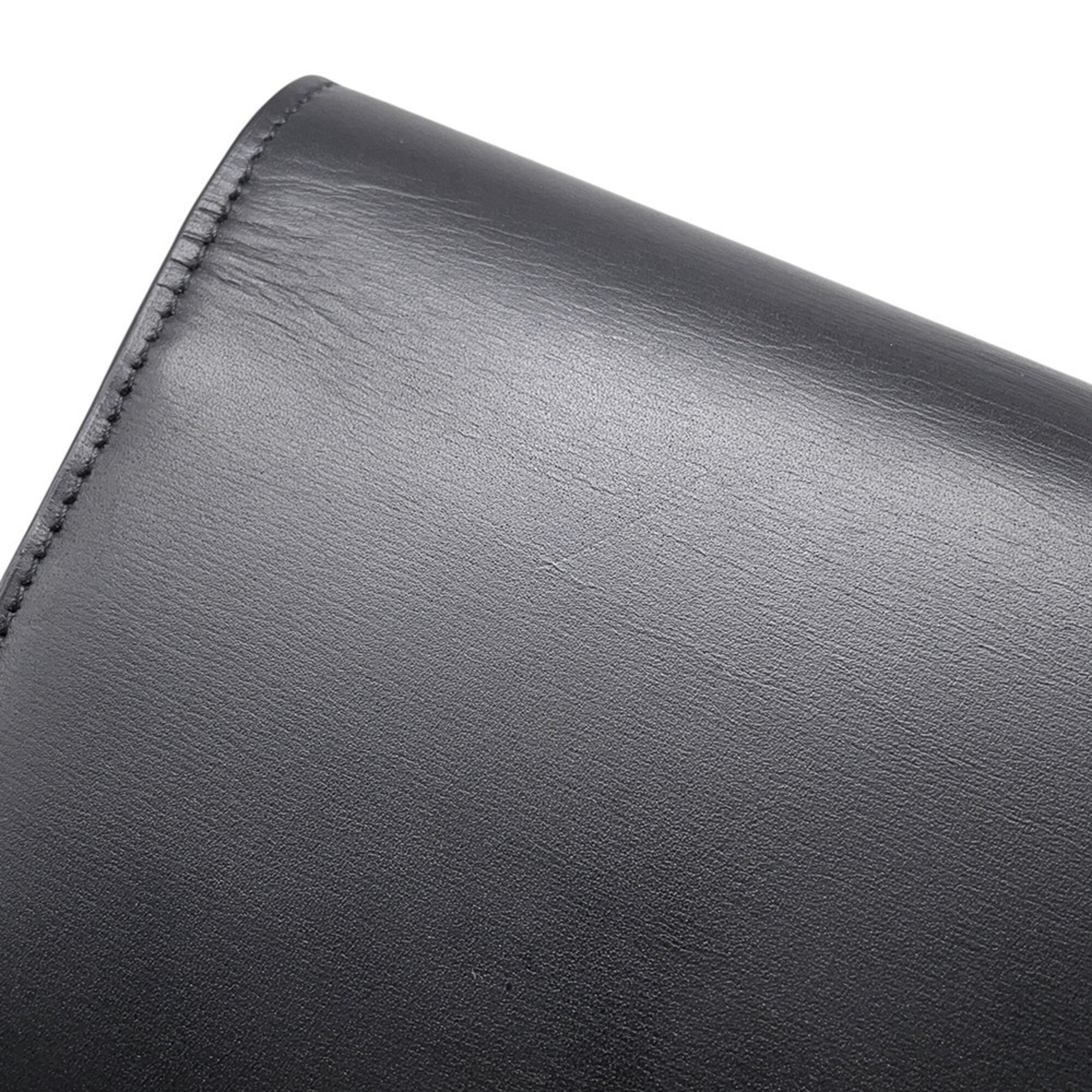 Yves Saint Laurent Black Leather Chain/Shoulder Wallet (Pre-Owned)